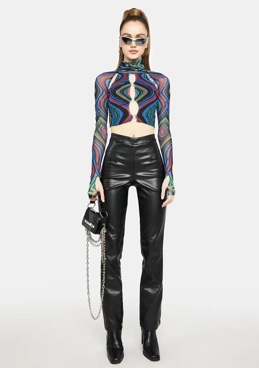 Maui Mesh Turtleneck Top