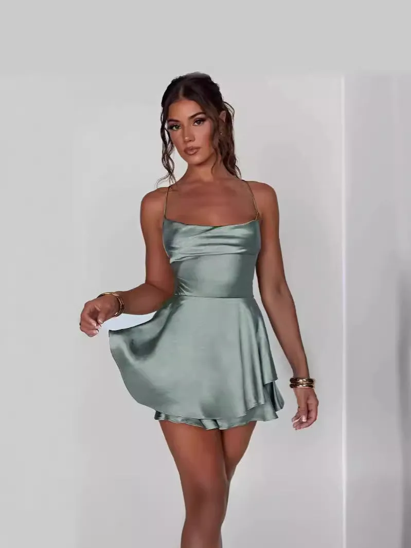 Maya – Women's Slim Fit Off-Back Dress and Pants Set for Summer