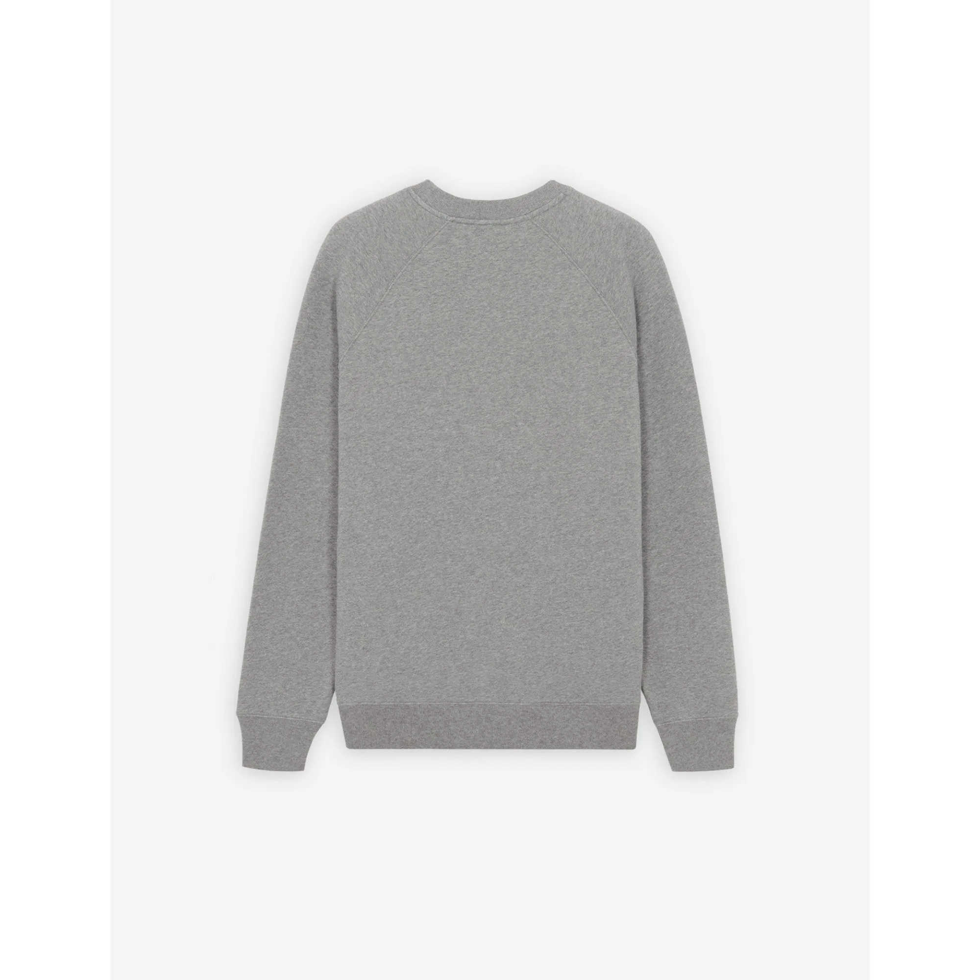 Men Grey Fox Head Patch Classic Sweatshirt - Grey Melange