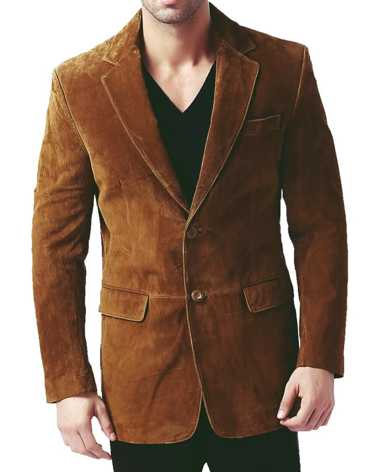 Men's Brown Suede Blazer Jacket