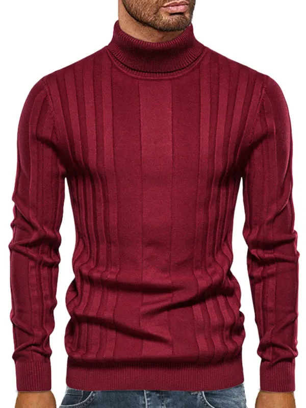 Men's Long Sleeve Knit Turtleneck Sweater
