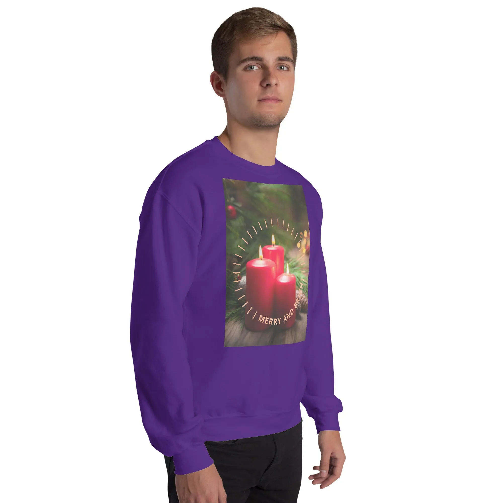 Merry And Bright Christmas Sweatshirt (Glamourange Christmas Sweatshirt Men)
