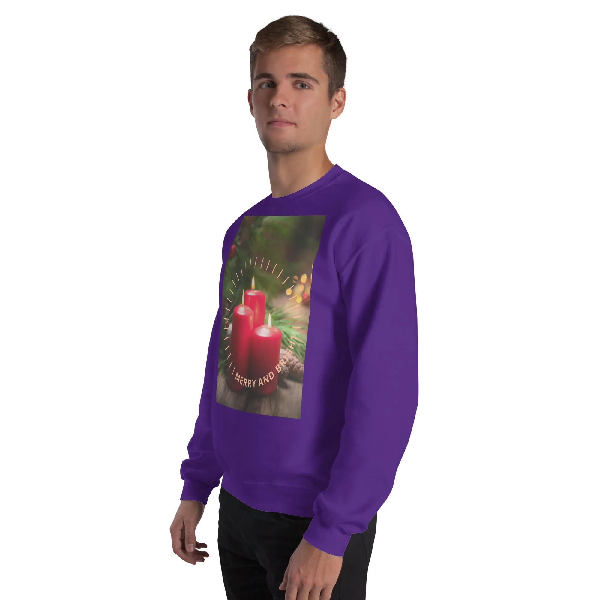 Merry And Bright Christmas Sweatshirt (Glamourange Christmas Sweatshirt Men)