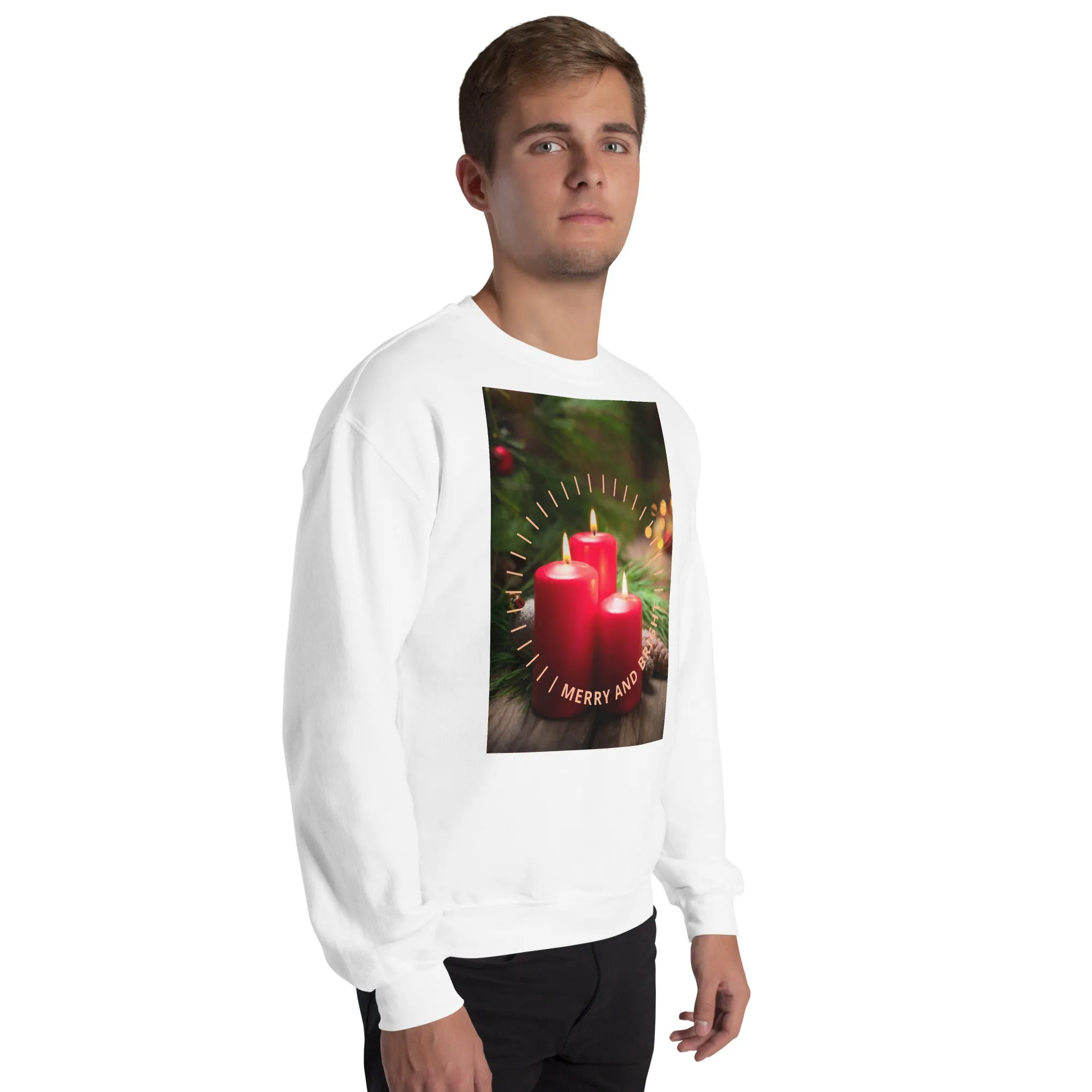 Merry And Bright Christmas Sweatshirt (Glamourange Christmas Sweatshirt Men)