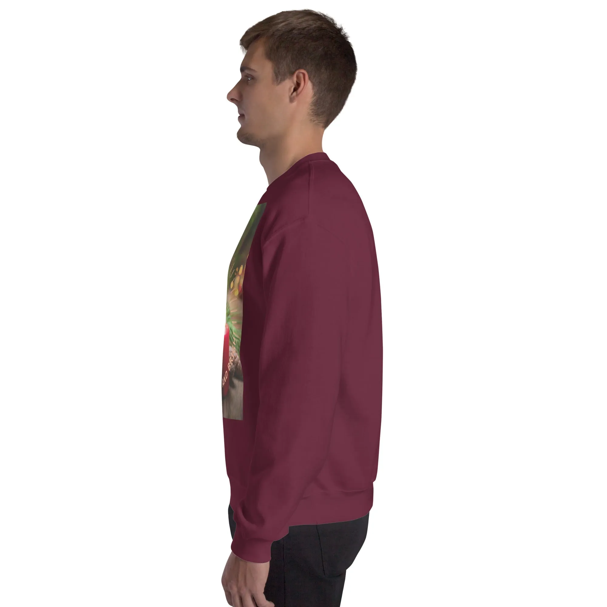 Merry And Bright Christmas Sweatshirt (Glamourange Christmas Sweatshirt Men)