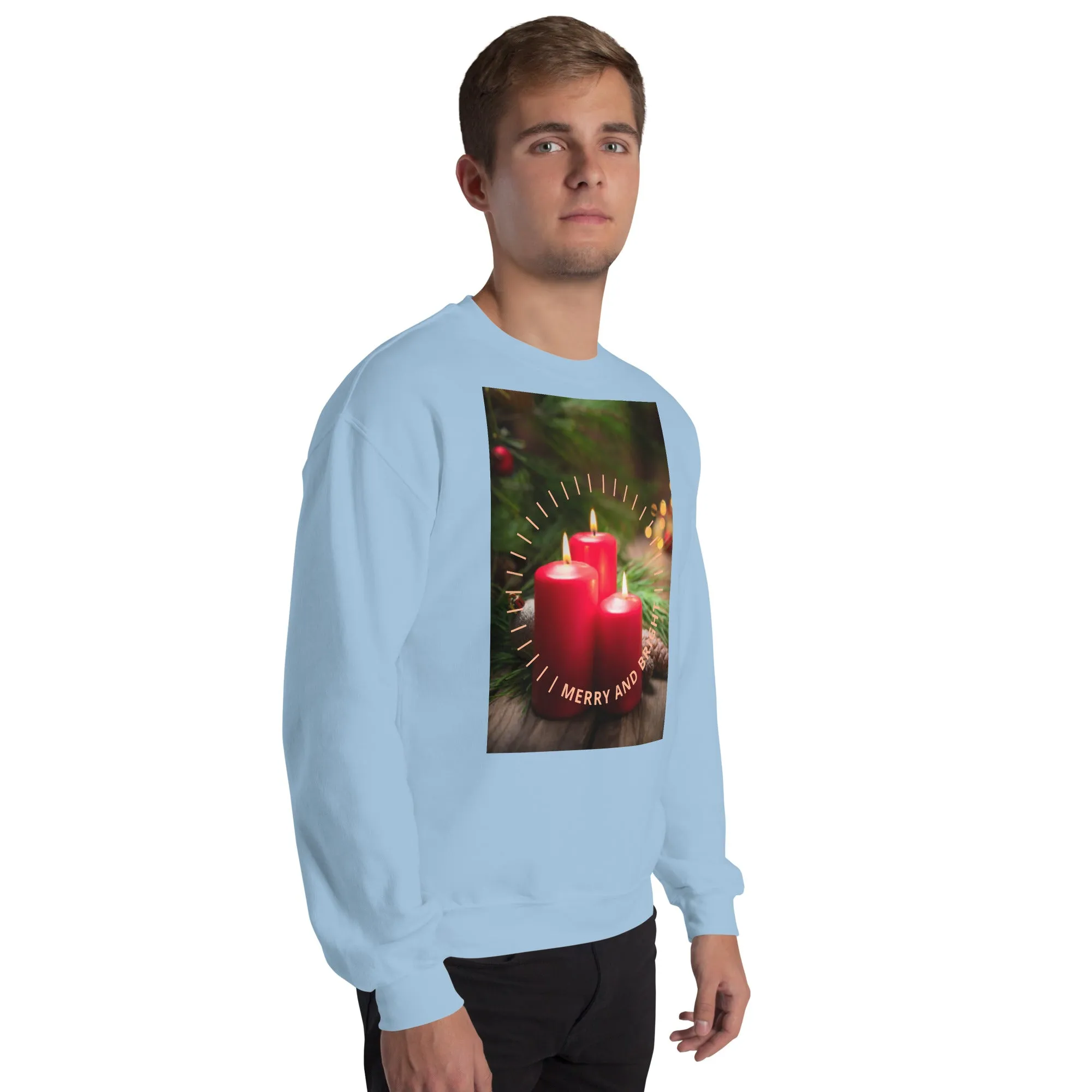 Merry And Bright Christmas Sweatshirt (Glamourange Christmas Sweatshirt Men)