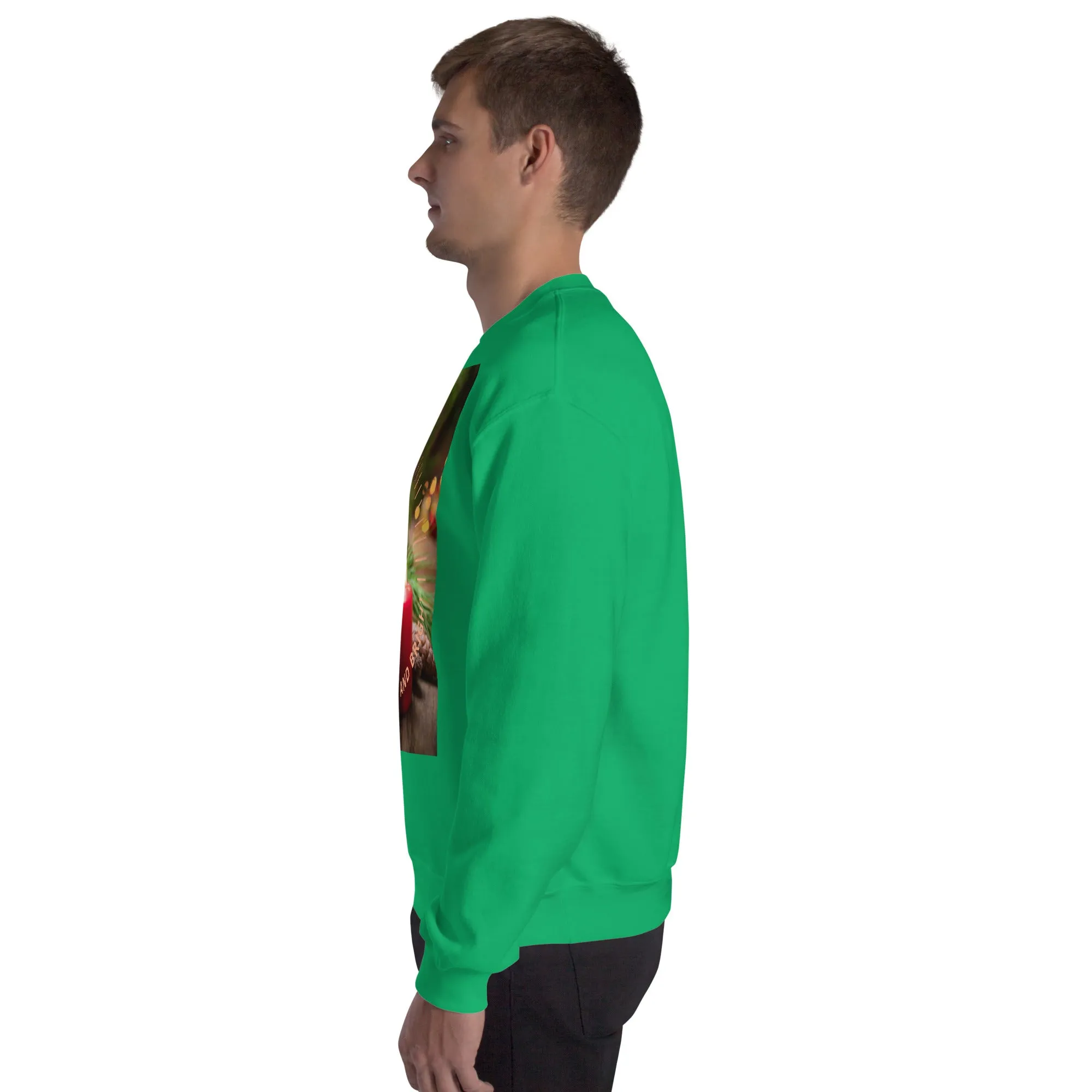 Merry And Bright Christmas Sweatshirt (Glamourange Christmas Sweatshirt Men)
