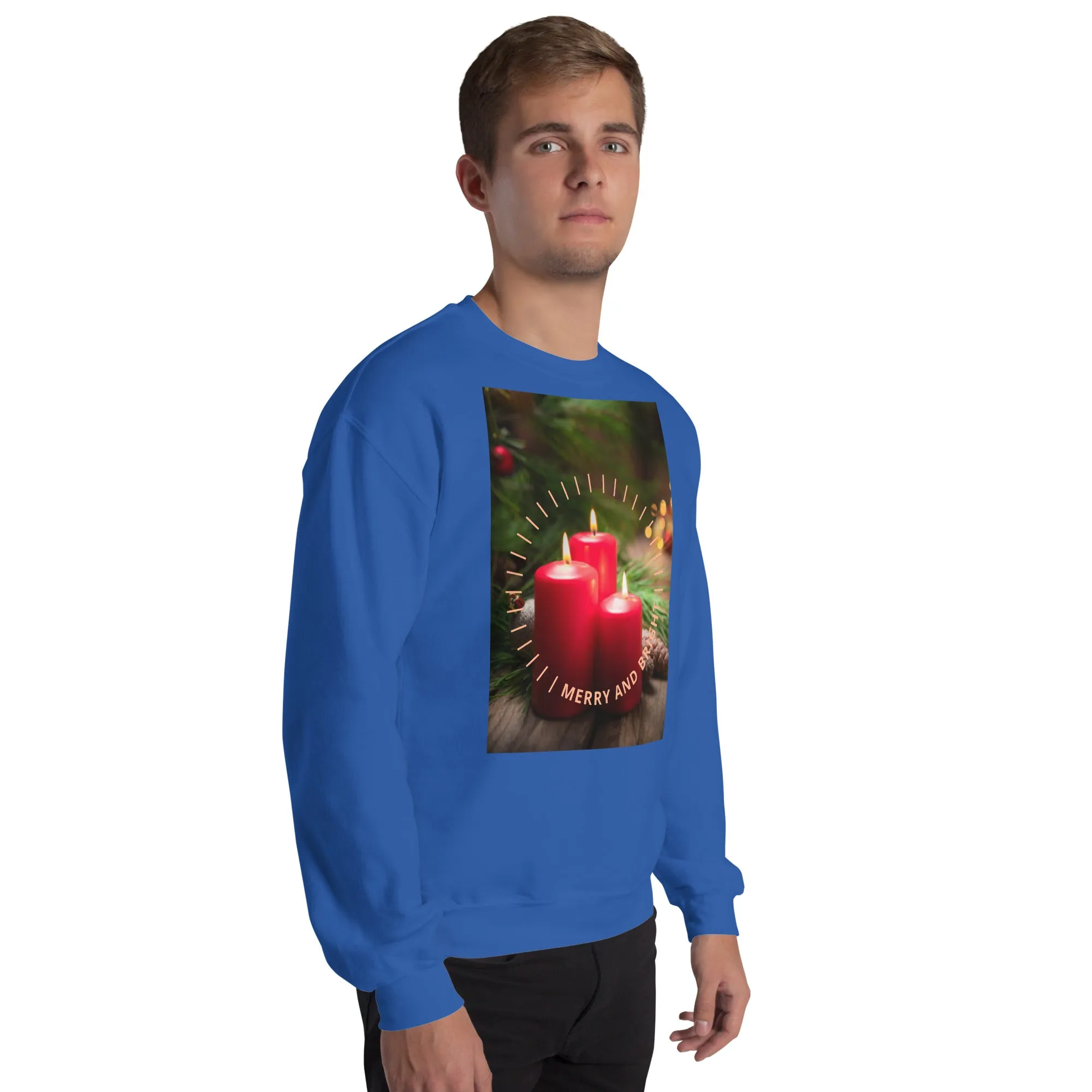 Merry And Bright Christmas Sweatshirt (Glamourange Christmas Sweatshirt Men)