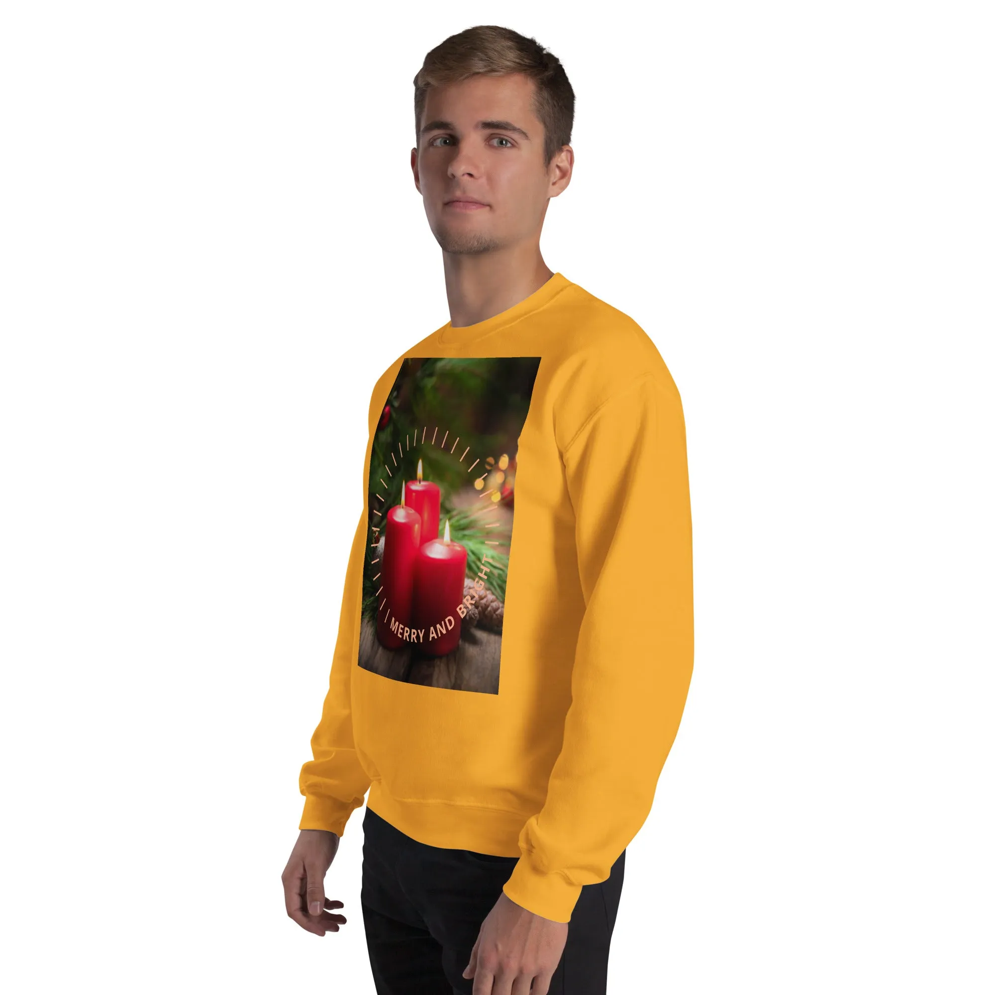 Merry And Bright Christmas Sweatshirt (Glamourange Christmas Sweatshirt Men)