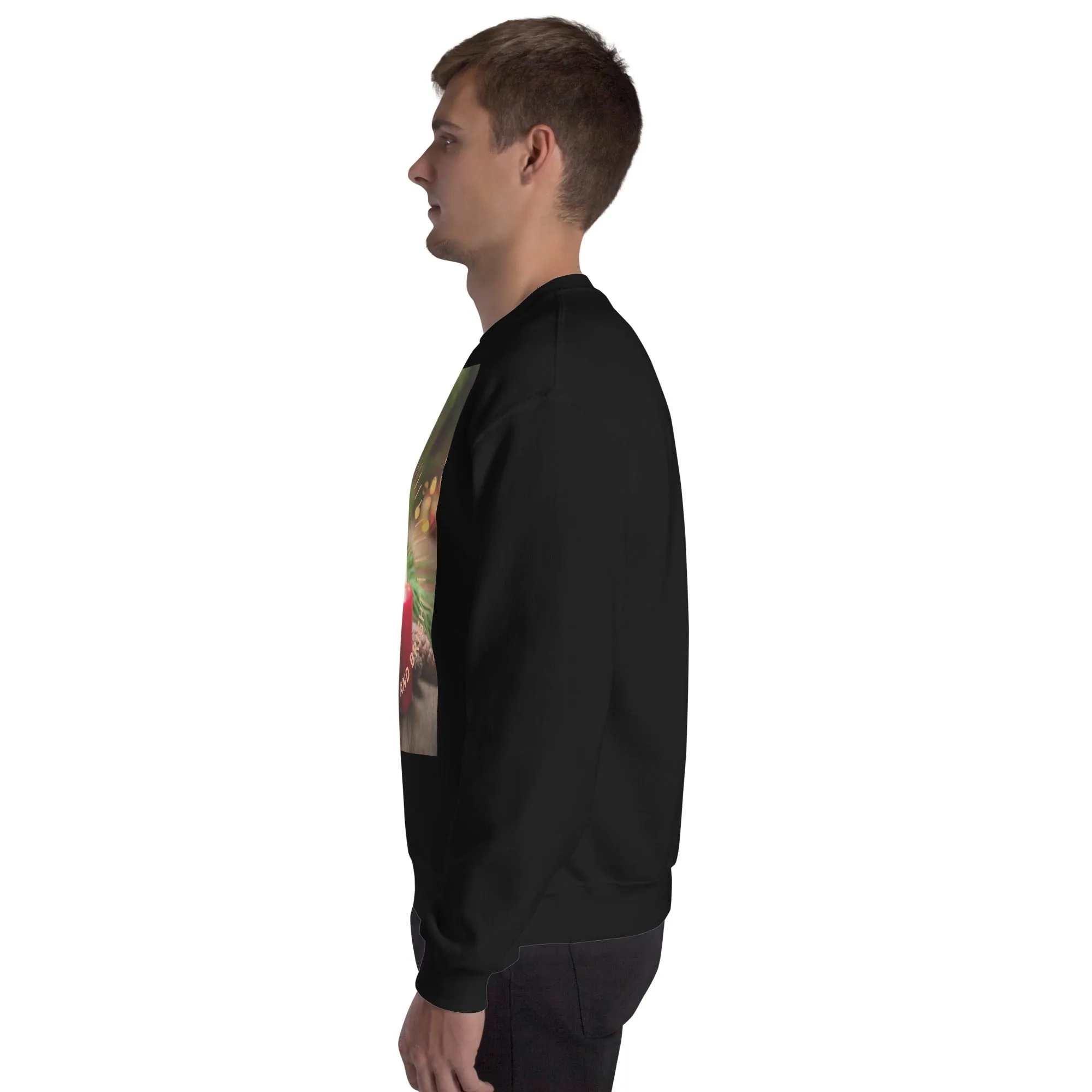 Merry And Bright Christmas Sweatshirt (Glamourange Christmas Sweatshirt Men)