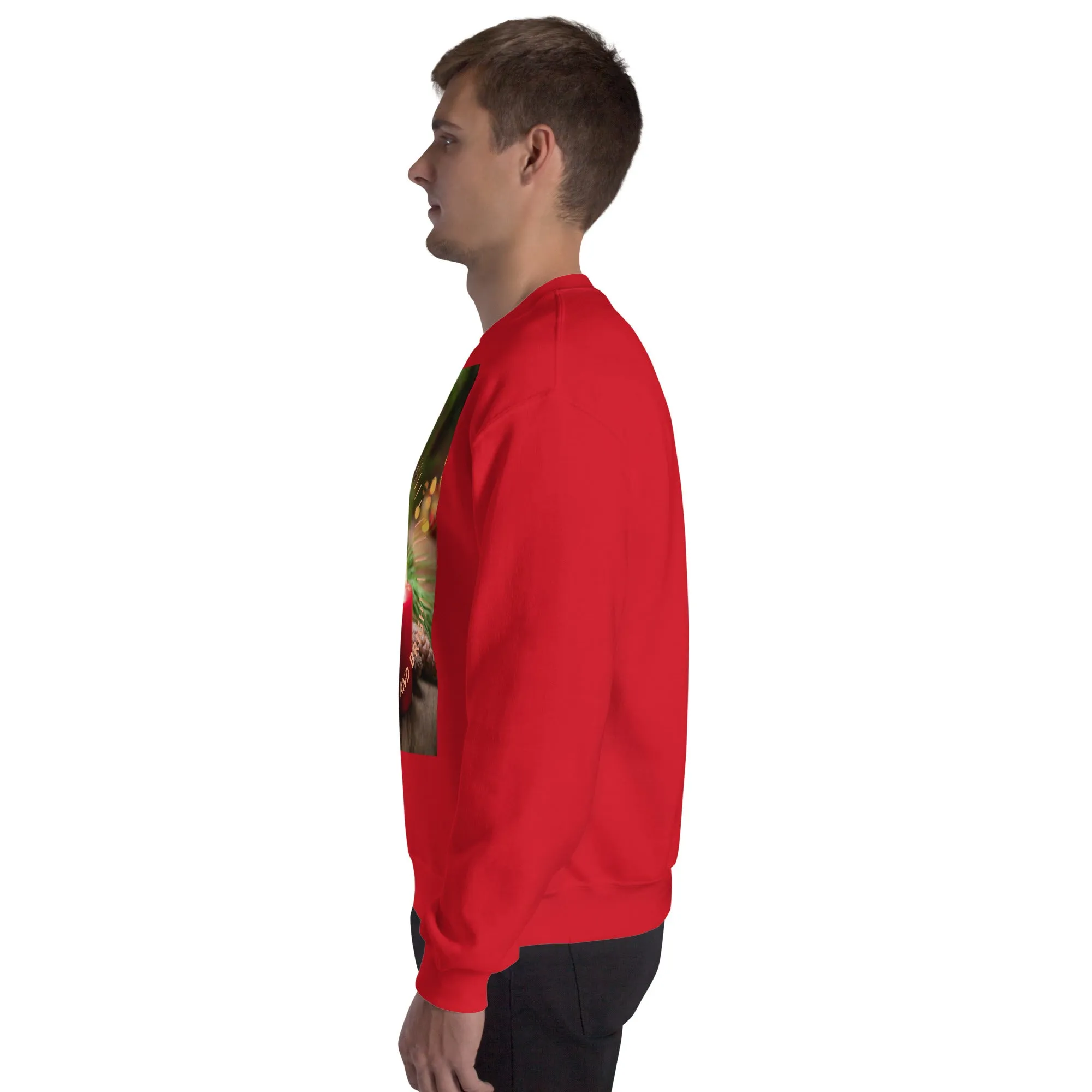 Merry And Bright Christmas Sweatshirt (Glamourange Christmas Sweatshirt Men)
