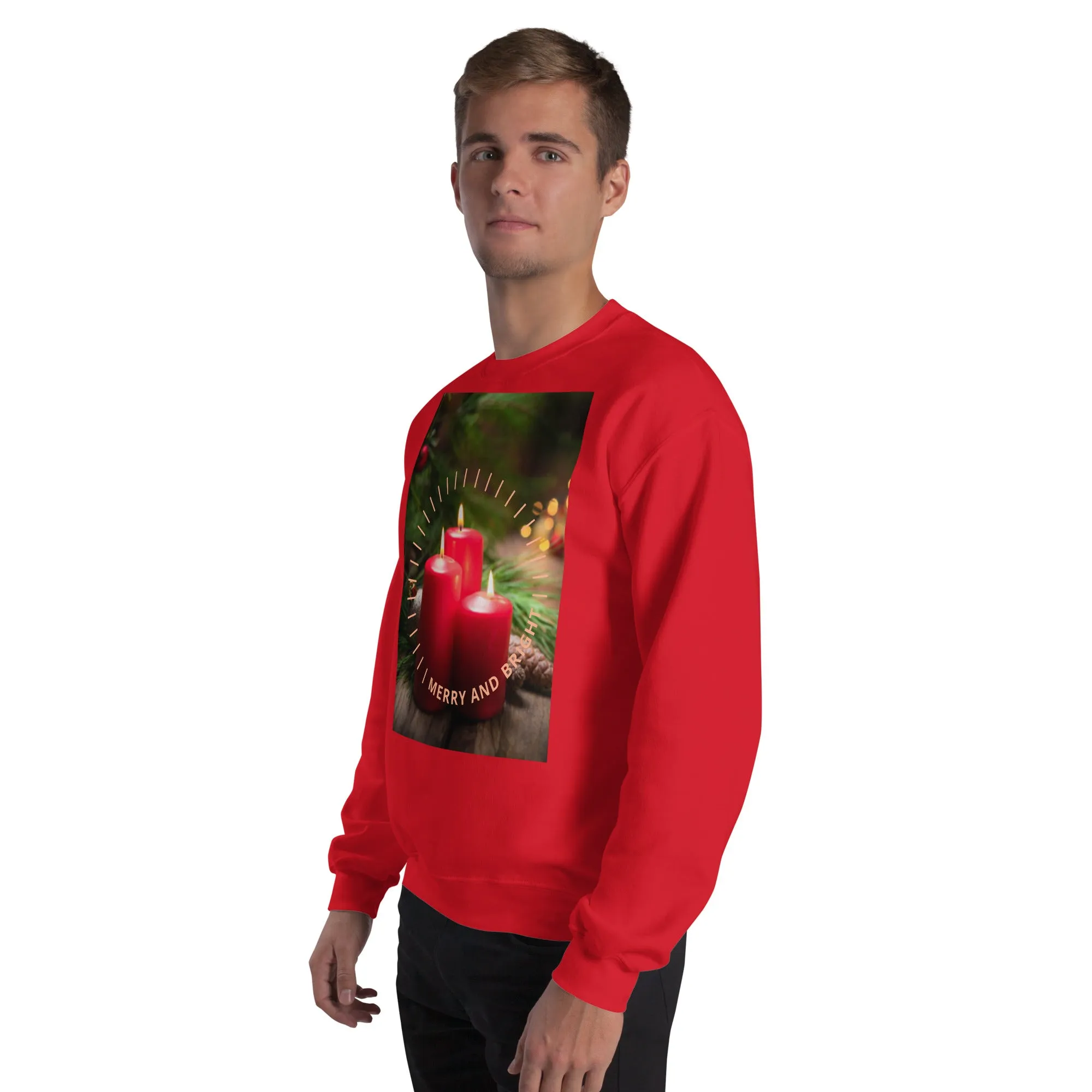Merry And Bright Christmas Sweatshirt (Glamourange Christmas Sweatshirt Men)