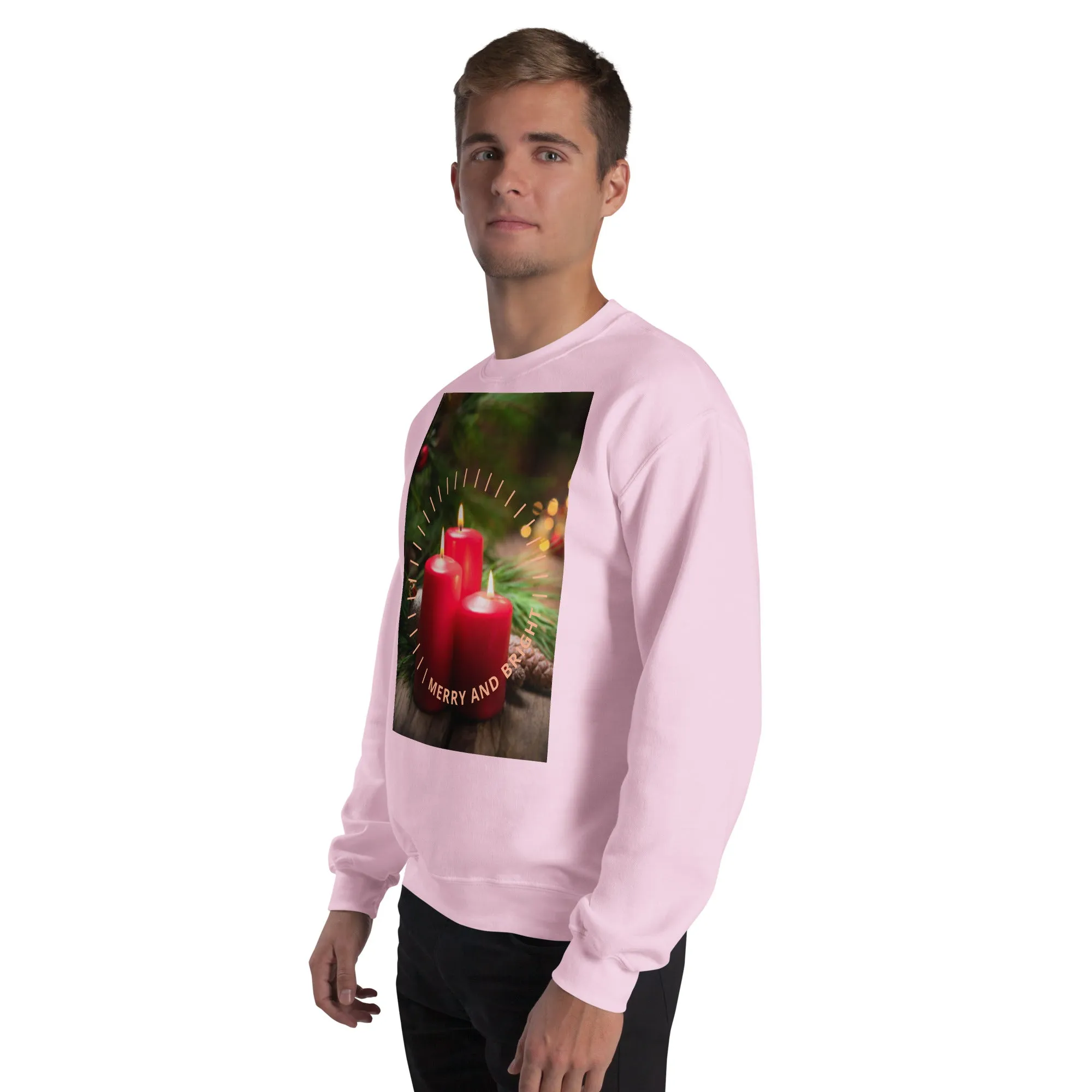 Merry And Bright Christmas Sweatshirt (Glamourange Christmas Sweatshirt Men)