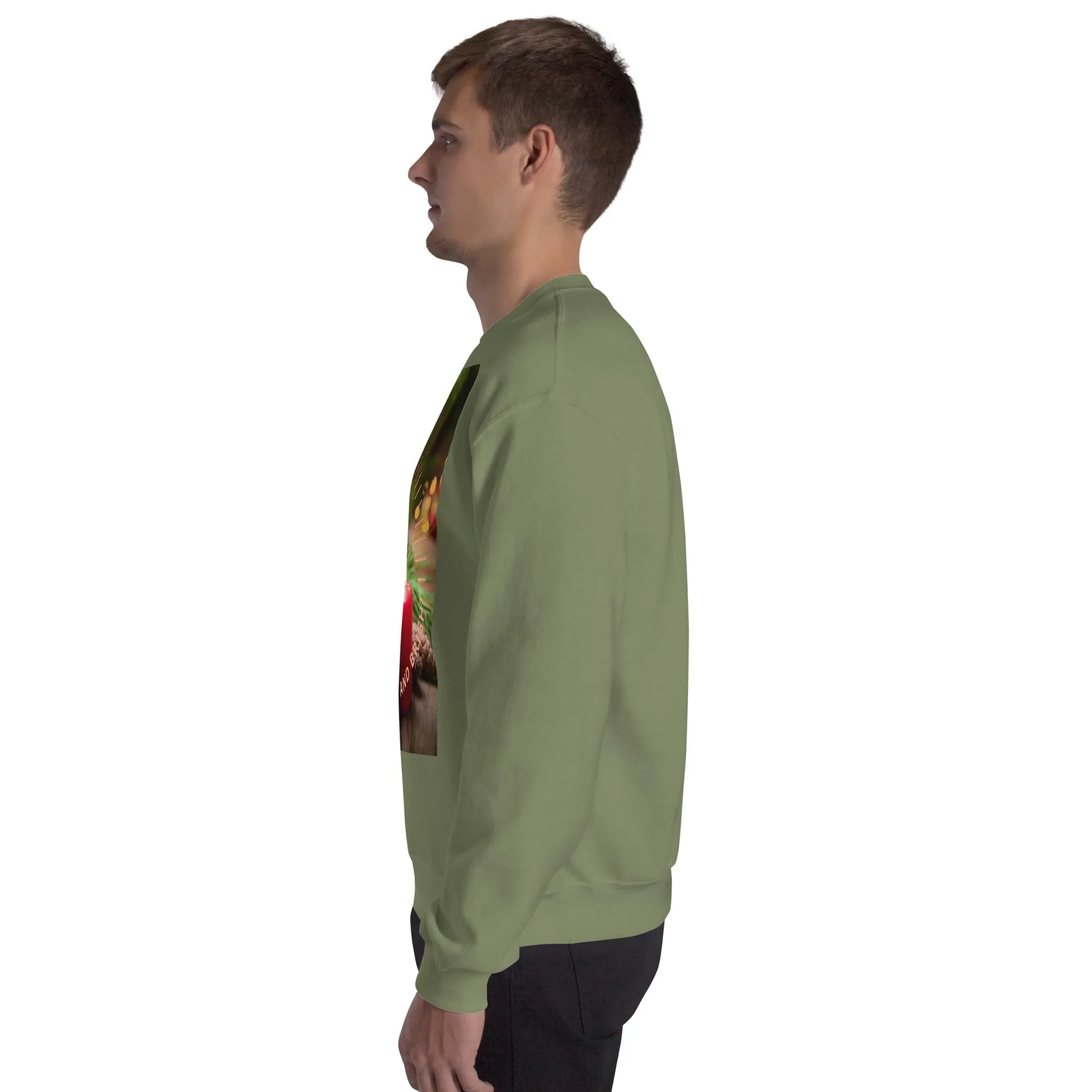 Merry And Bright Christmas Sweatshirt (Glamourange Christmas Sweatshirt Men)