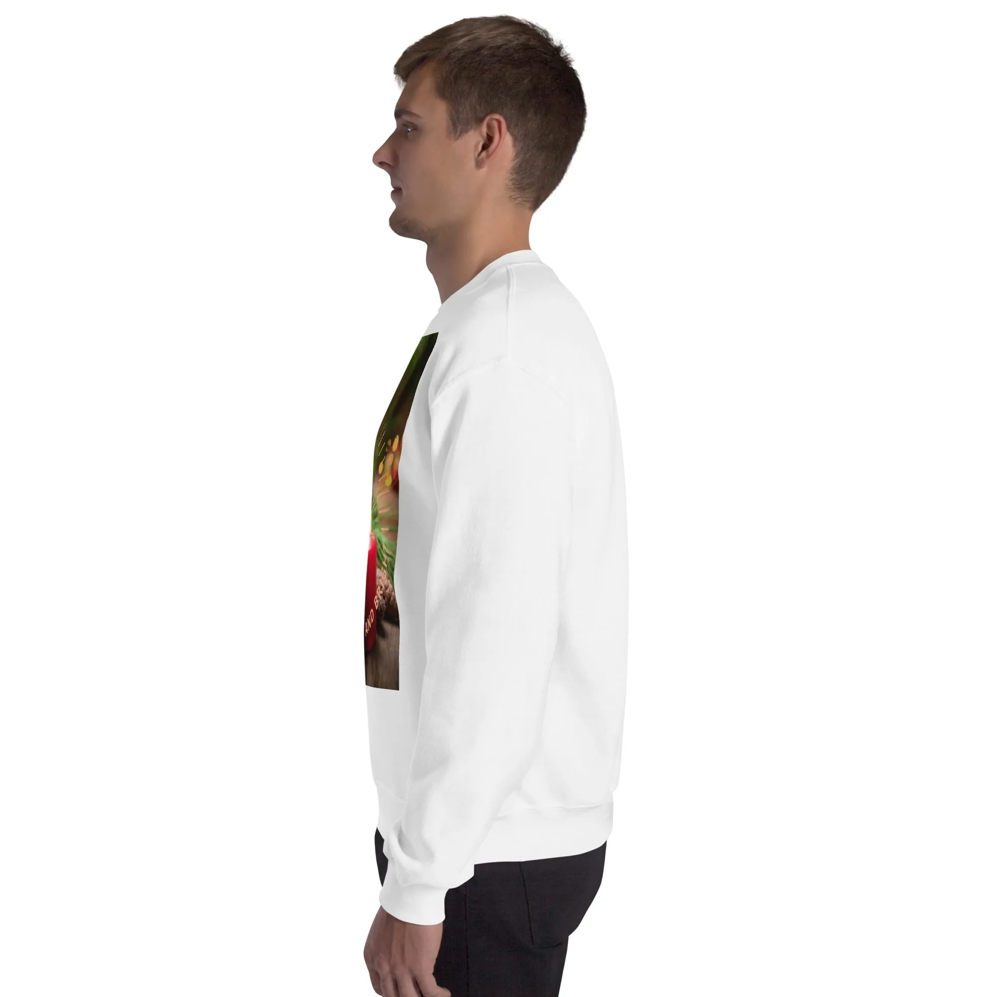 Merry And Bright Christmas Sweatshirt (Glamourange Christmas Sweatshirt Men)