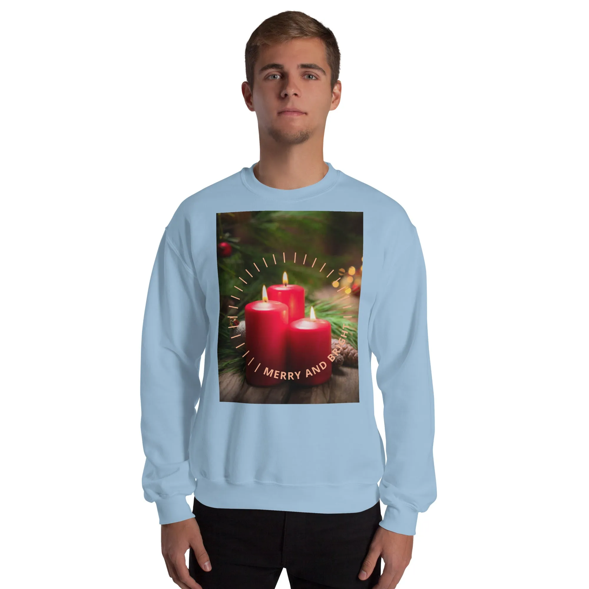 Merry And Bright Christmas Sweatshirt (Glamourange Christmas Sweatshirt Men)
