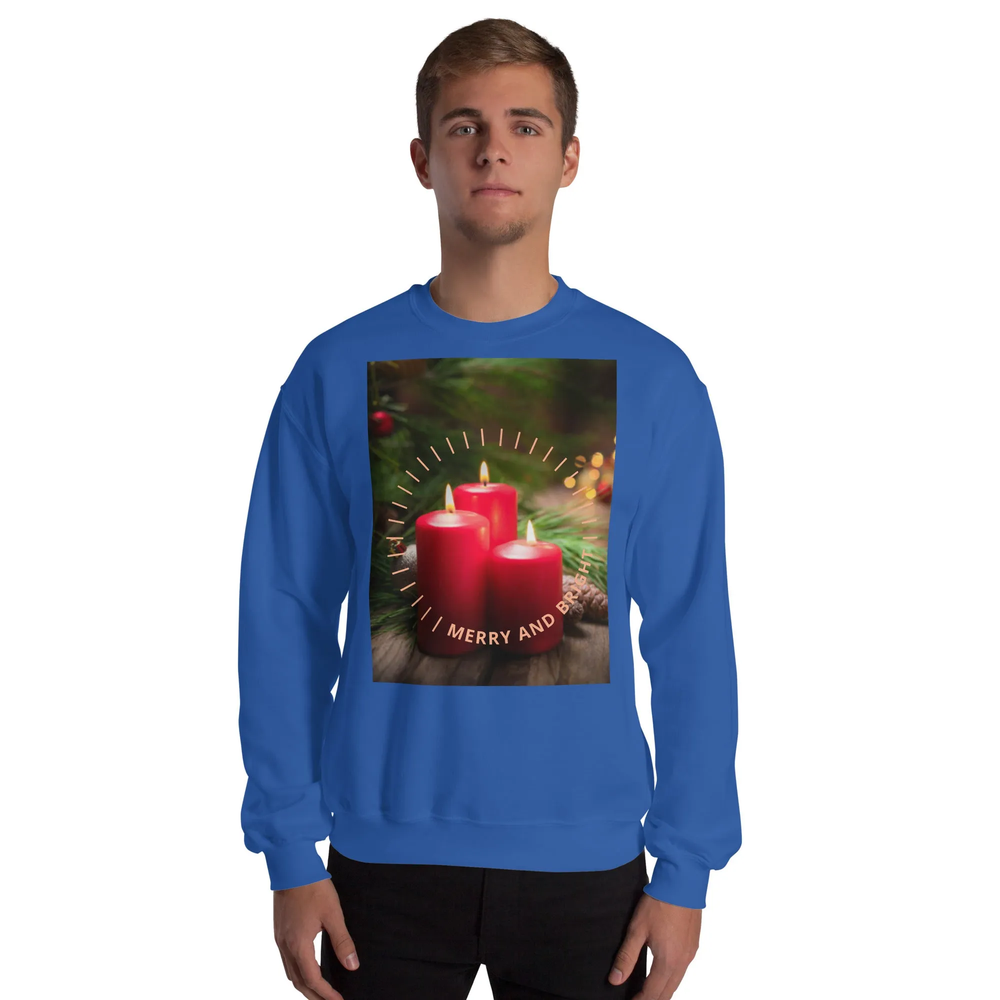 Merry And Bright Christmas Sweatshirt (Glamourange Christmas Sweatshirt Men)