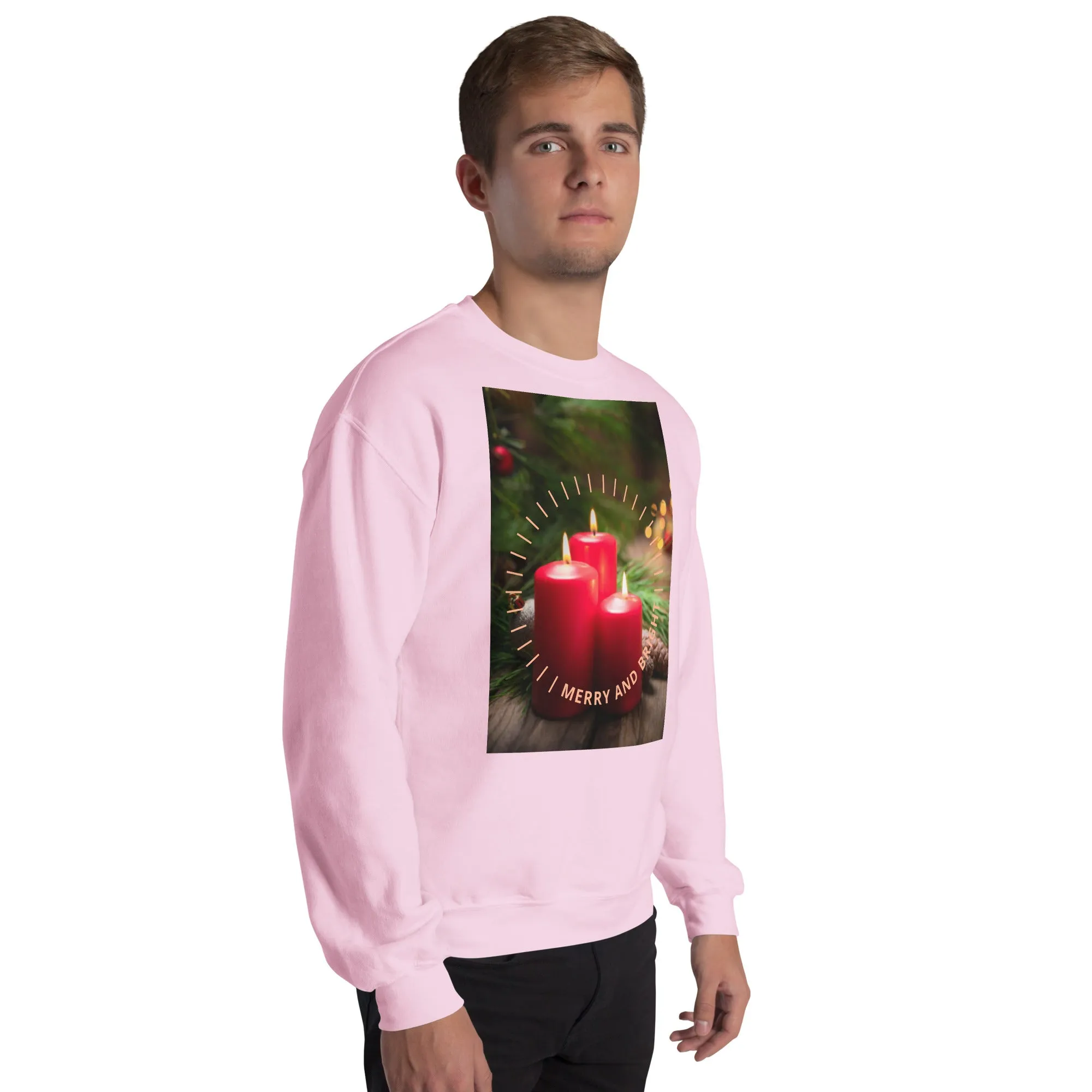 Merry And Bright Christmas Sweatshirt (Glamourange Christmas Sweatshirt Men)