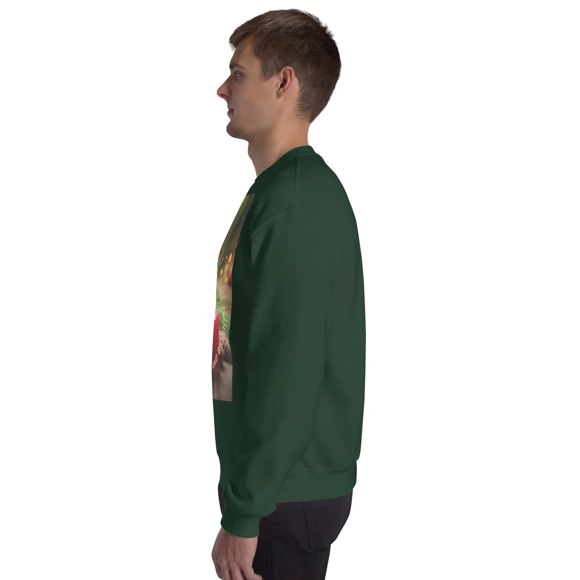Merry And Bright Christmas Sweatshirt (Glamourange Christmas Sweatshirt Men)