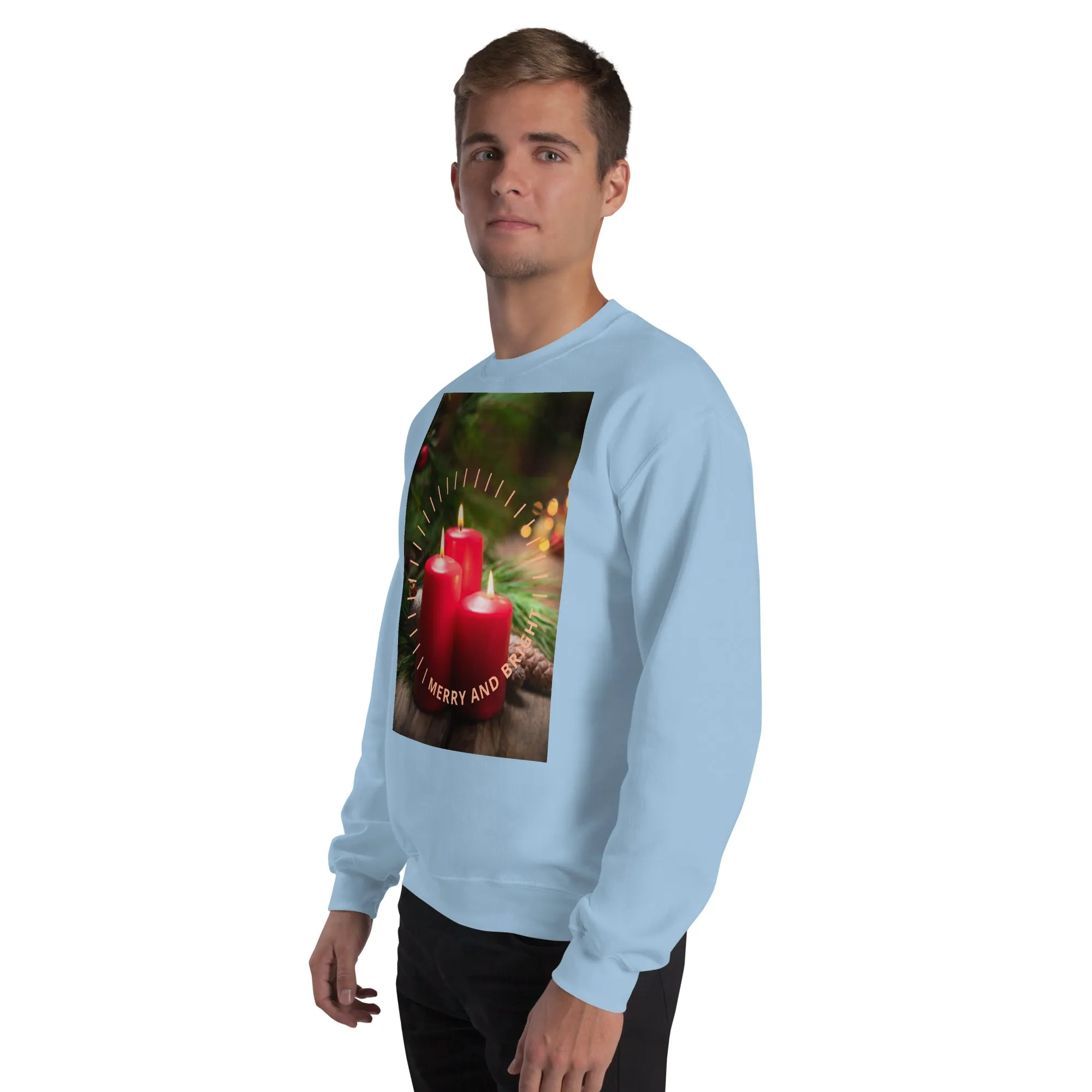 Merry And Bright Christmas Sweatshirt (Glamourange Christmas Sweatshirt Men)