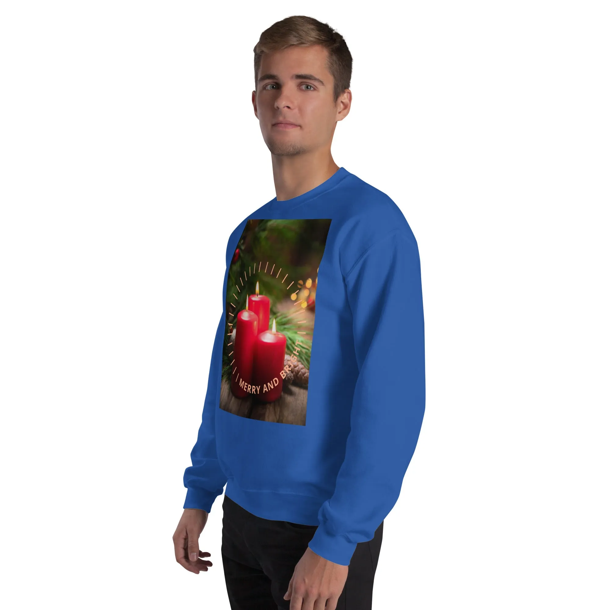 Merry And Bright Christmas Sweatshirt (Glamourange Christmas Sweatshirt Men)