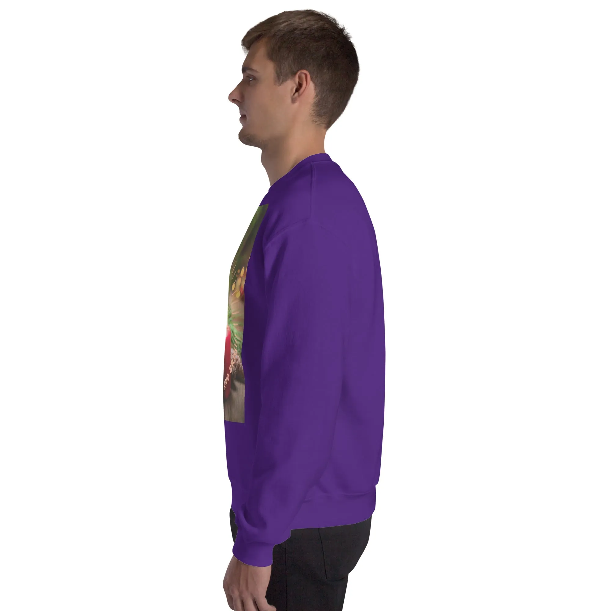 Merry And Bright Christmas Sweatshirt (Glamourange Christmas Sweatshirt Men)