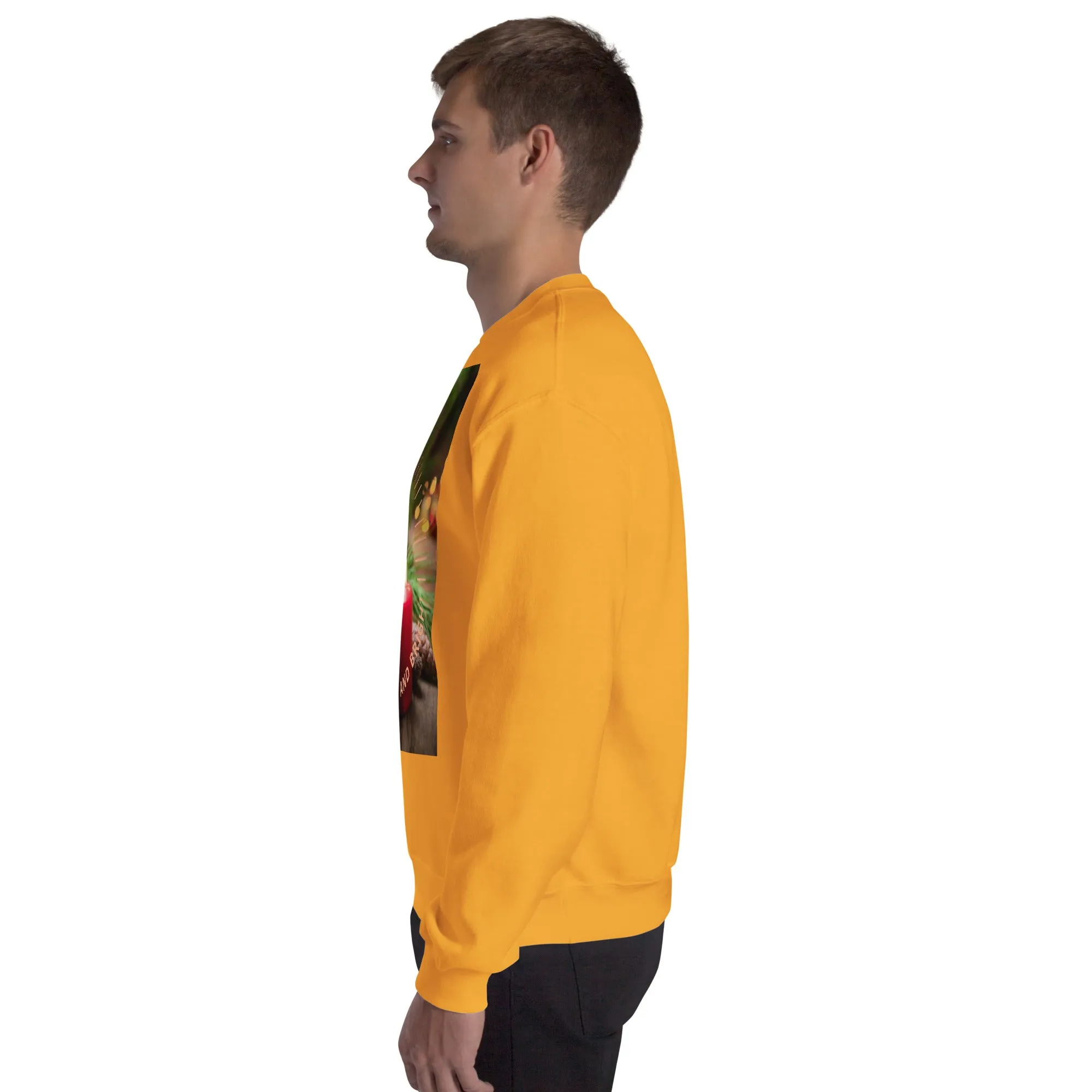 Merry And Bright Christmas Sweatshirt (Glamourange Christmas Sweatshirt Men)