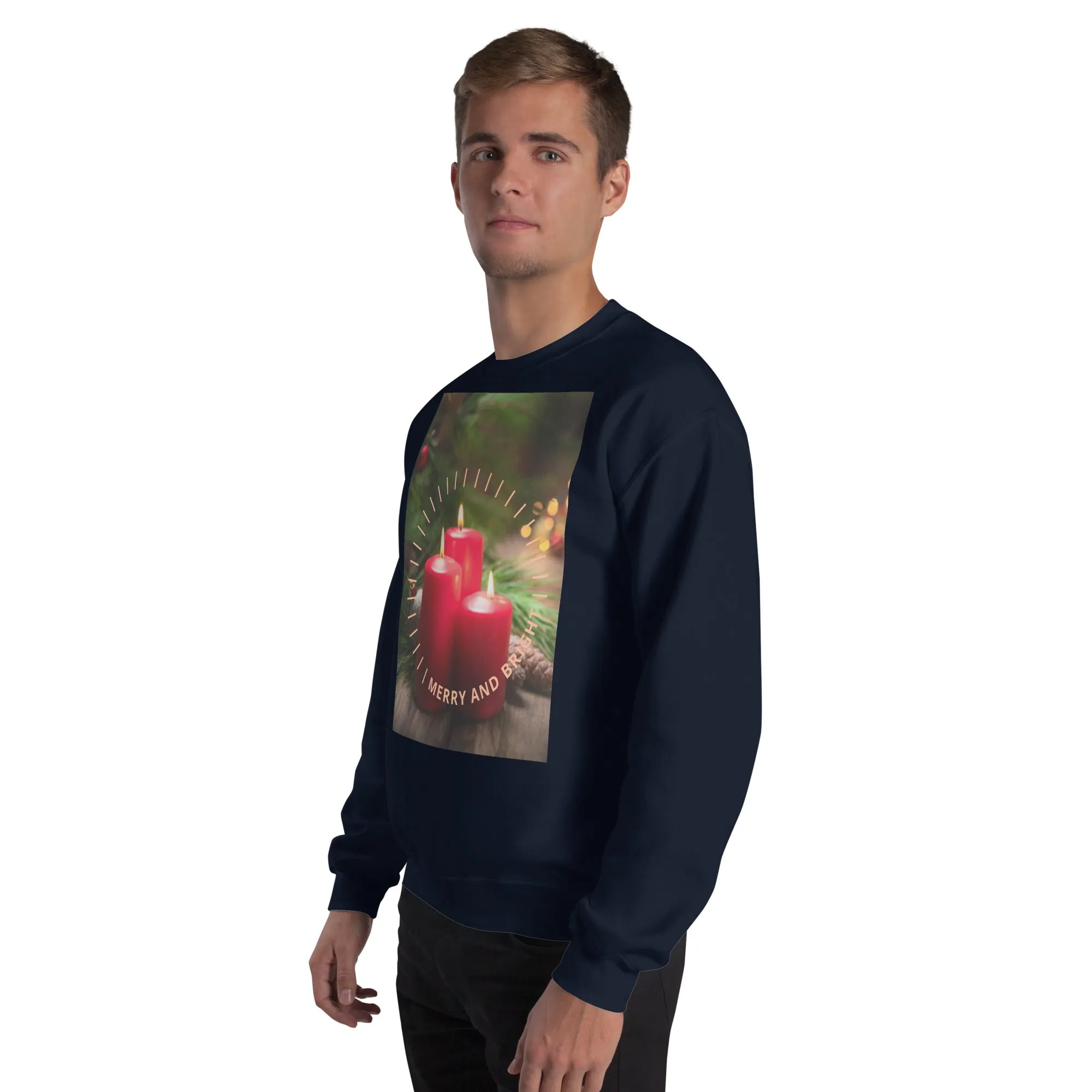Merry And Bright Christmas Sweatshirt (Glamourange Christmas Sweatshirt Men)