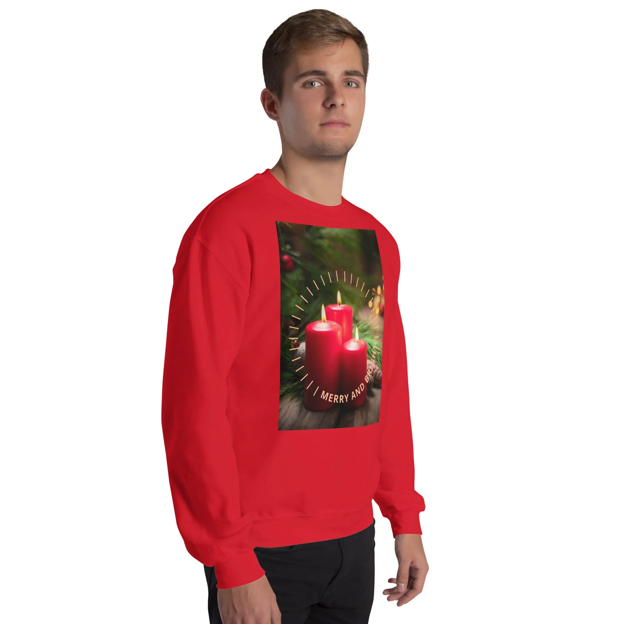 Merry And Bright Christmas Sweatshirt (Glamourange Christmas Sweatshirt Men)