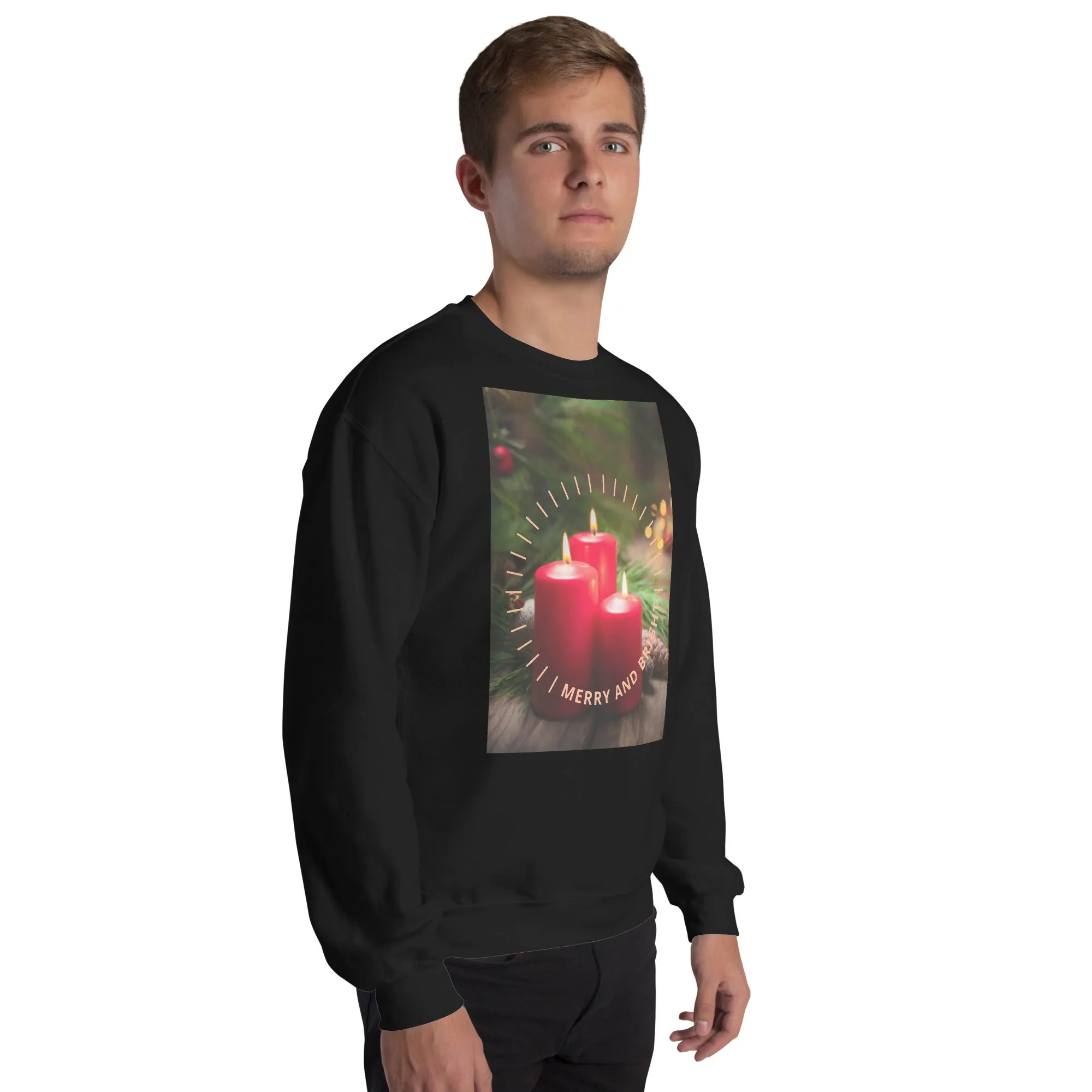 Merry And Bright Christmas Sweatshirt (Glamourange Christmas Sweatshirt Men)