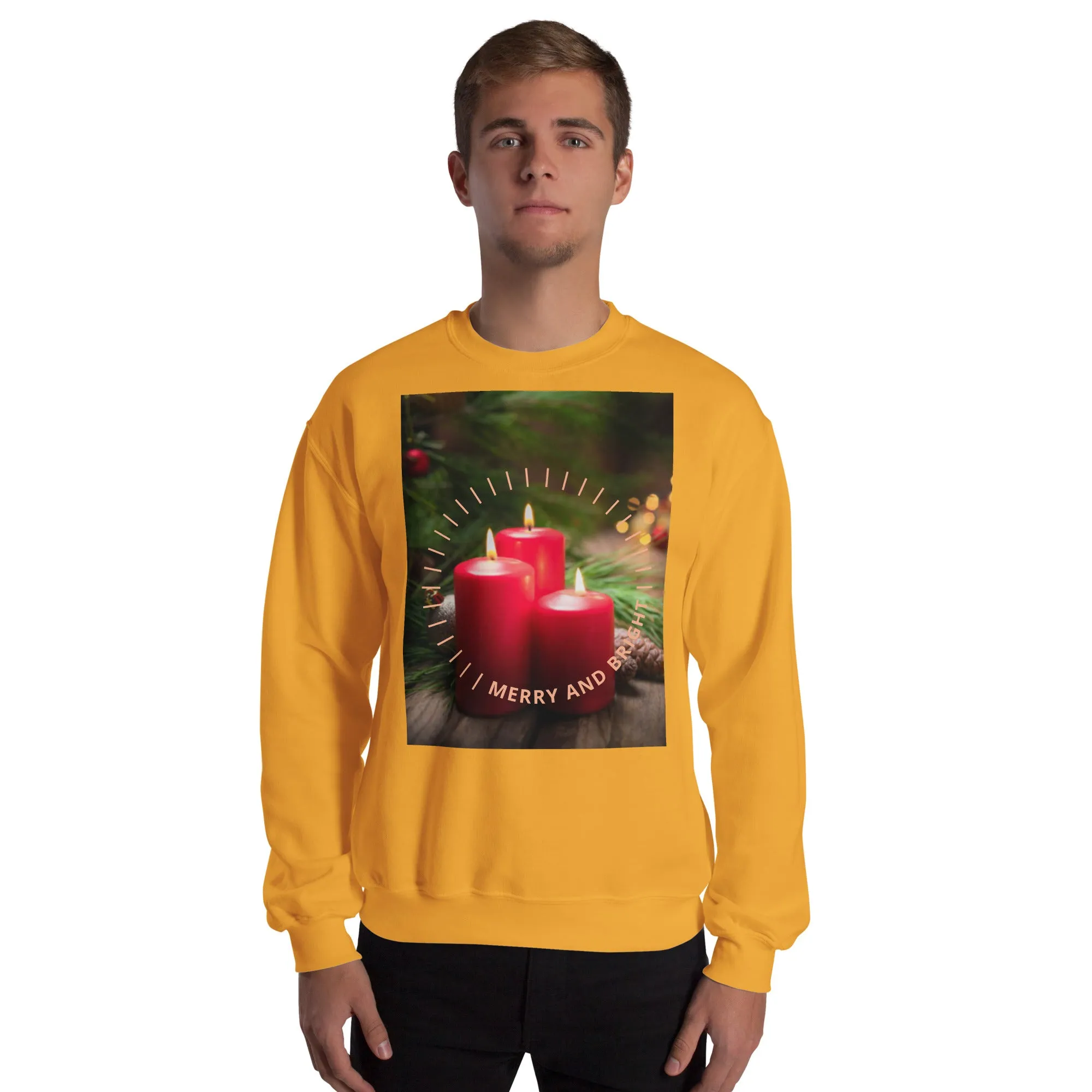 Merry And Bright Christmas Sweatshirt (Glamourange Christmas Sweatshirt Men)