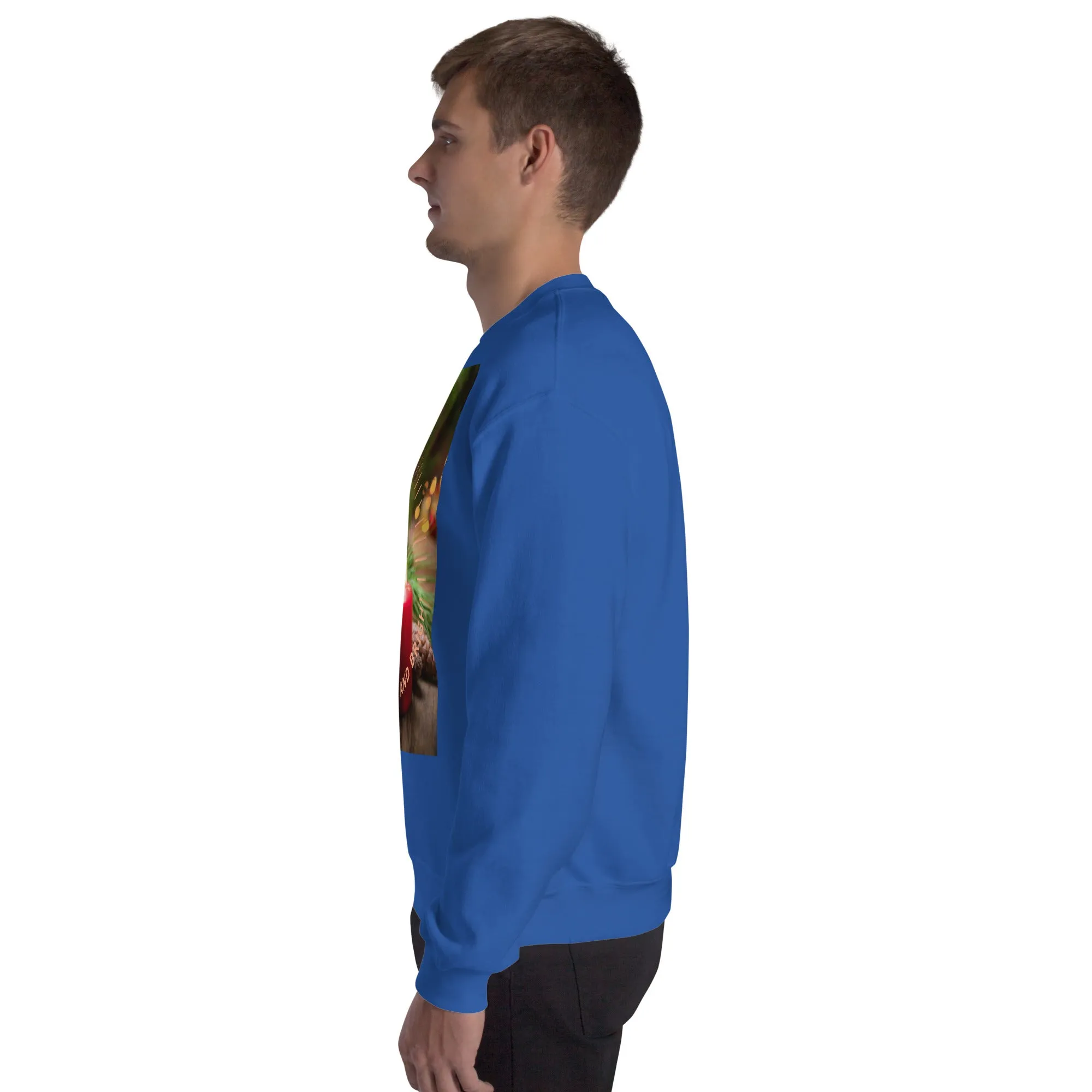 Merry And Bright Christmas Sweatshirt (Glamourange Christmas Sweatshirt Men)