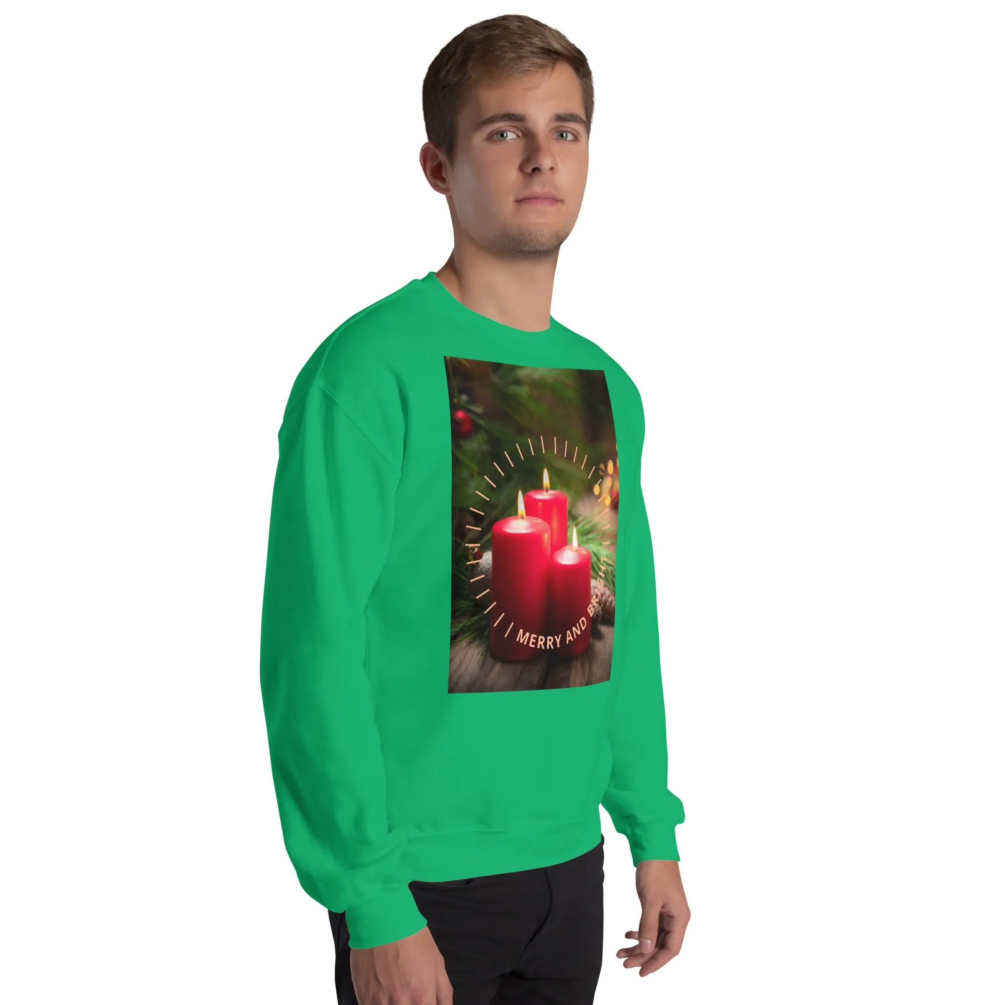 Merry And Bright Christmas Sweatshirt (Glamourange Christmas Sweatshirt Men)