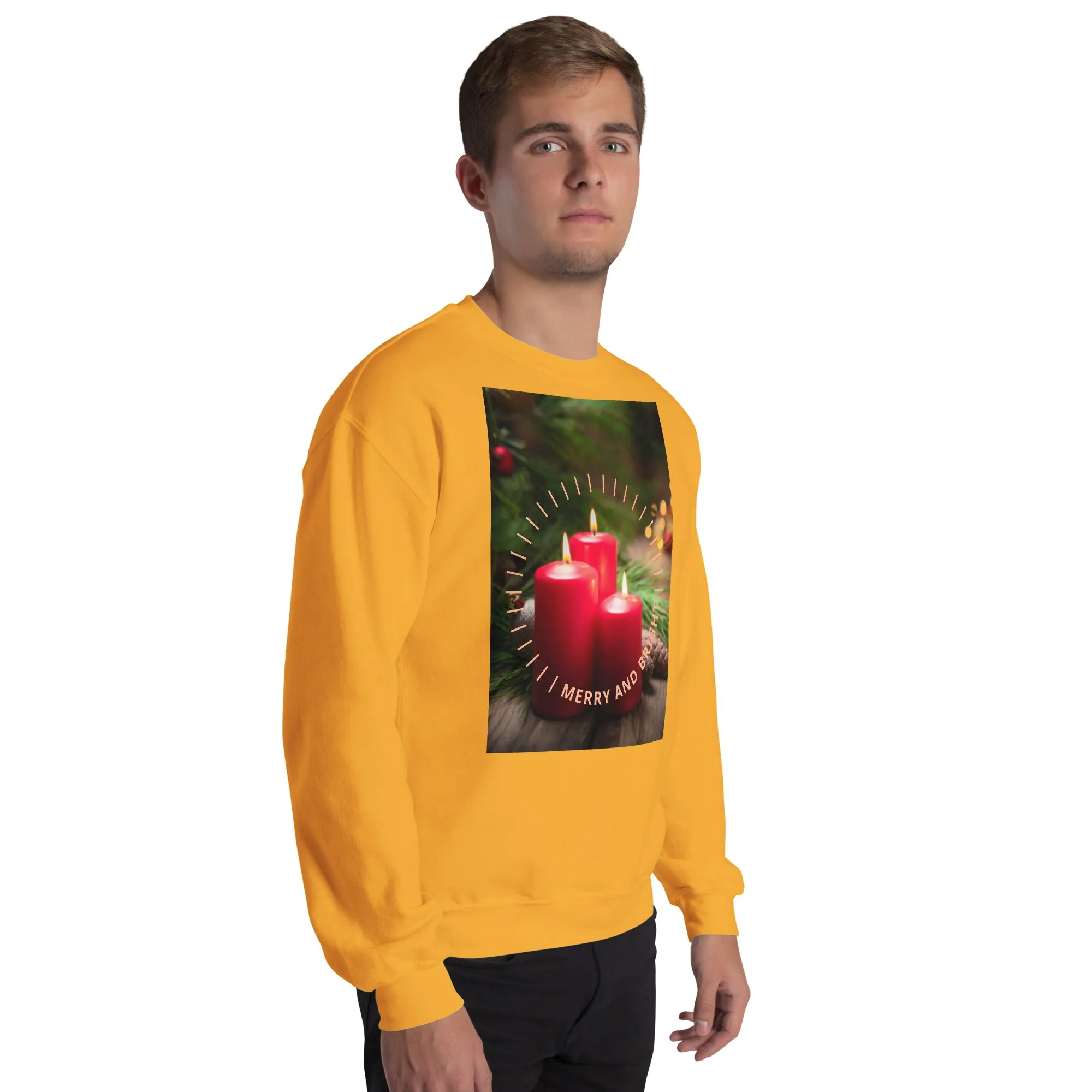 Merry And Bright Christmas Sweatshirt (Glamourange Christmas Sweatshirt Men)