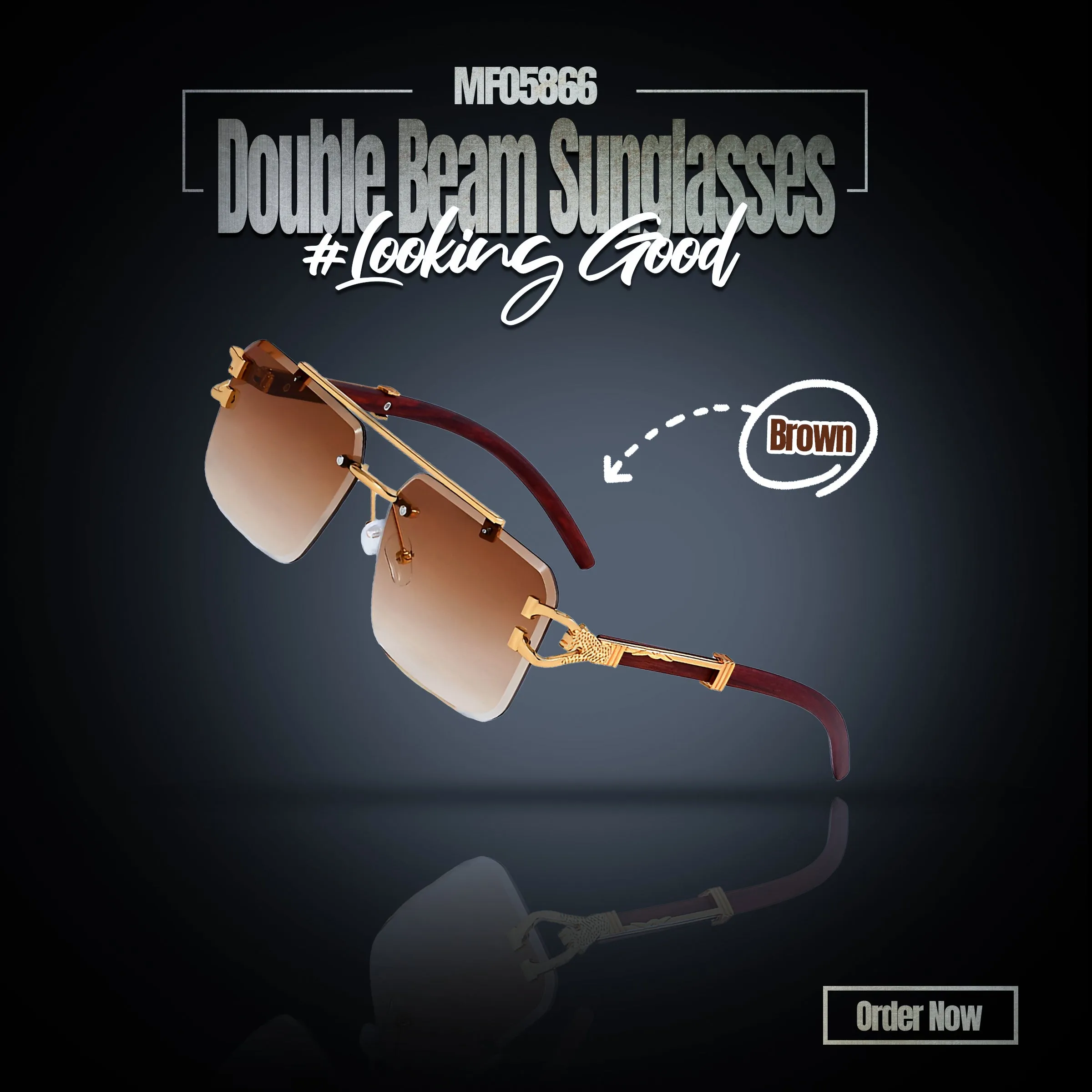 MF05866  Double beam sunglasses