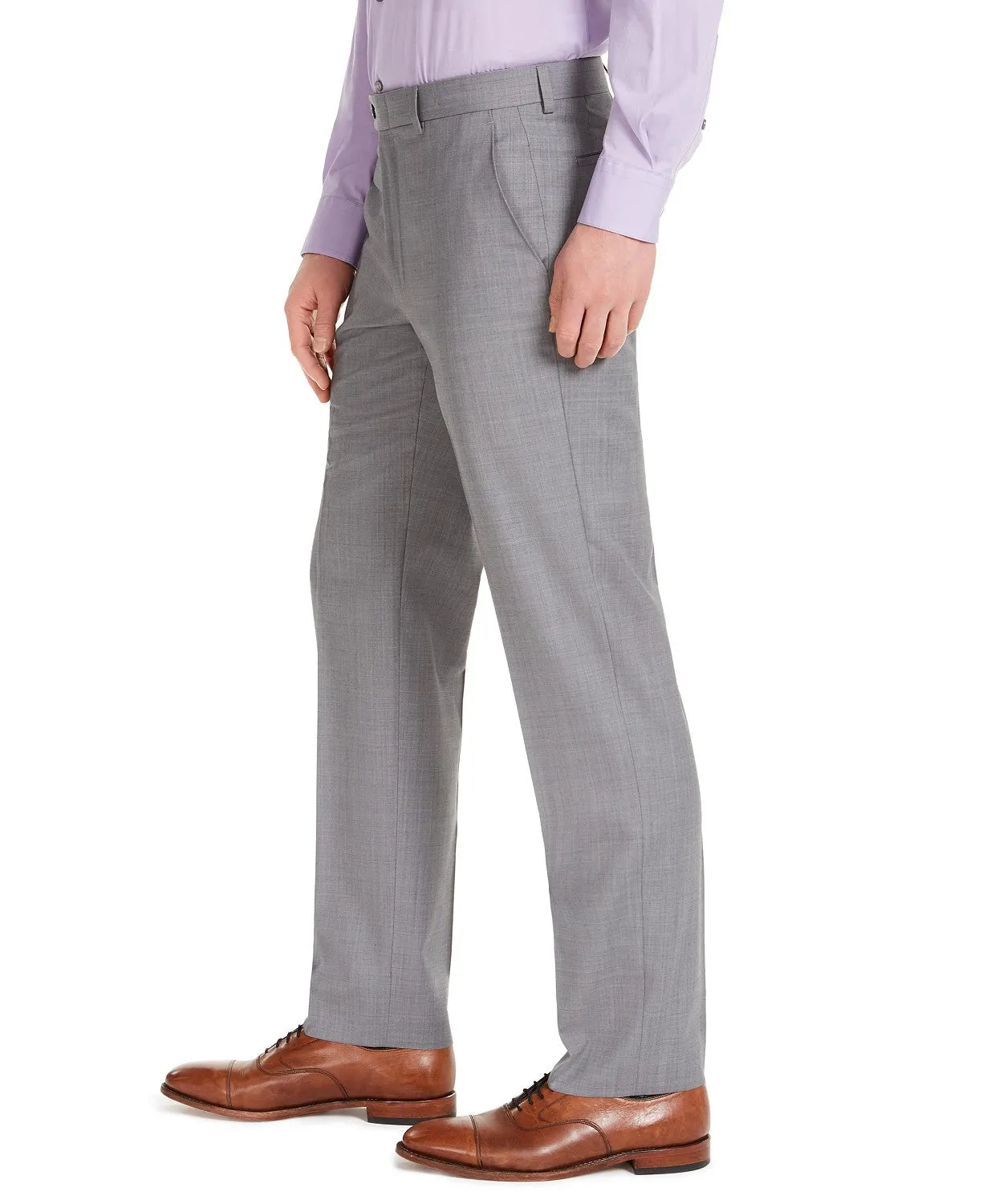 Michael Kors Men's Classic Fit Airsoft Suit Dress Pants Grey Sharkskin 36 x 34
