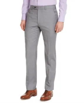 Michael Kors Men's Classic Fit Airsoft Suit Dress Pants Grey Sharkskin 36 x 34