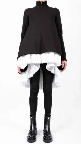 Mini Sweatshirt Dress with Structured Bottom