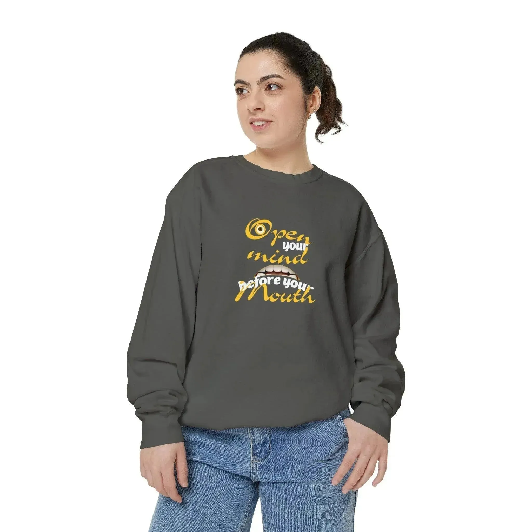 Minion Mouth and Eye Unisex Garment Dyed Sweatshirt