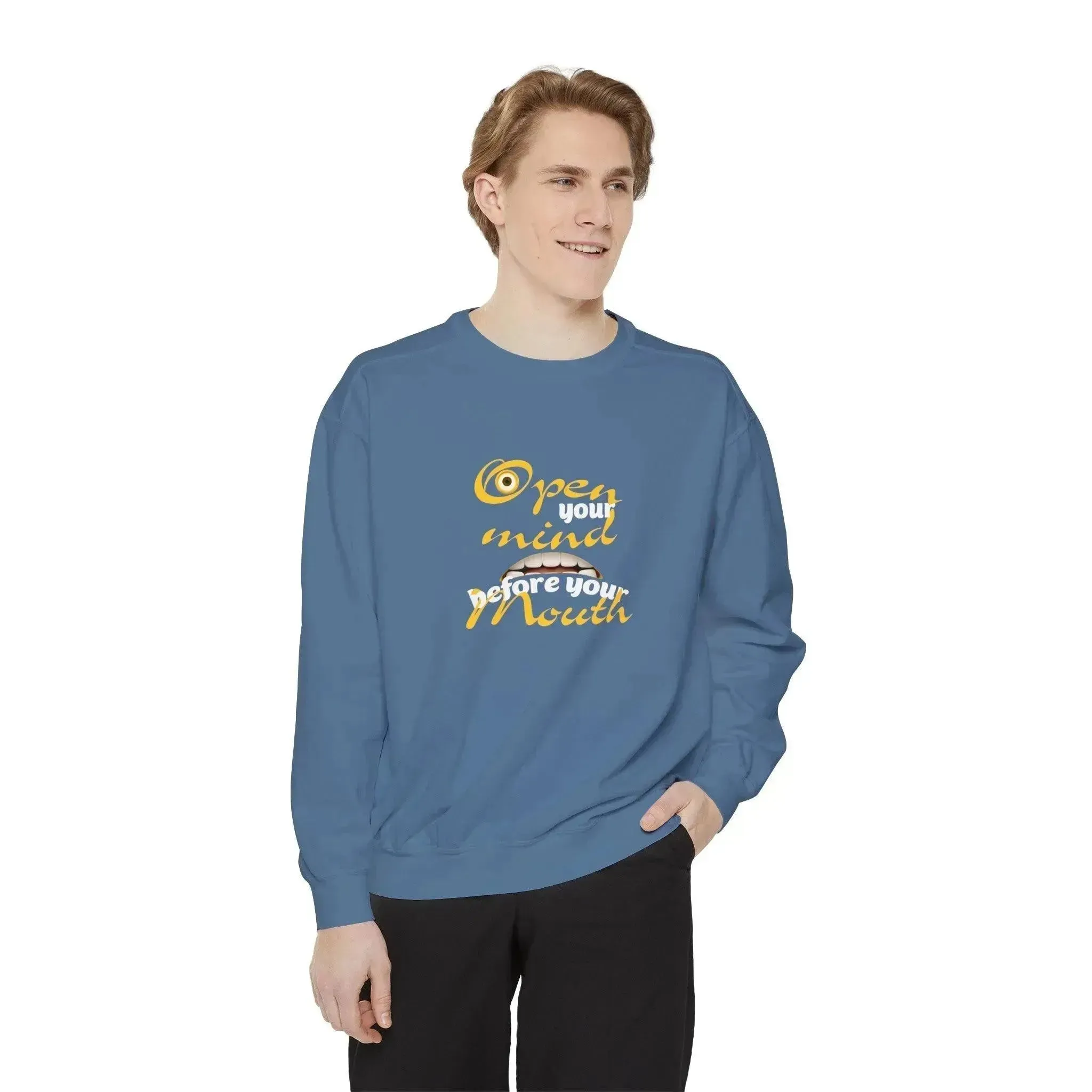 Minion Mouth and Eye Unisex Garment Dyed Sweatshirt