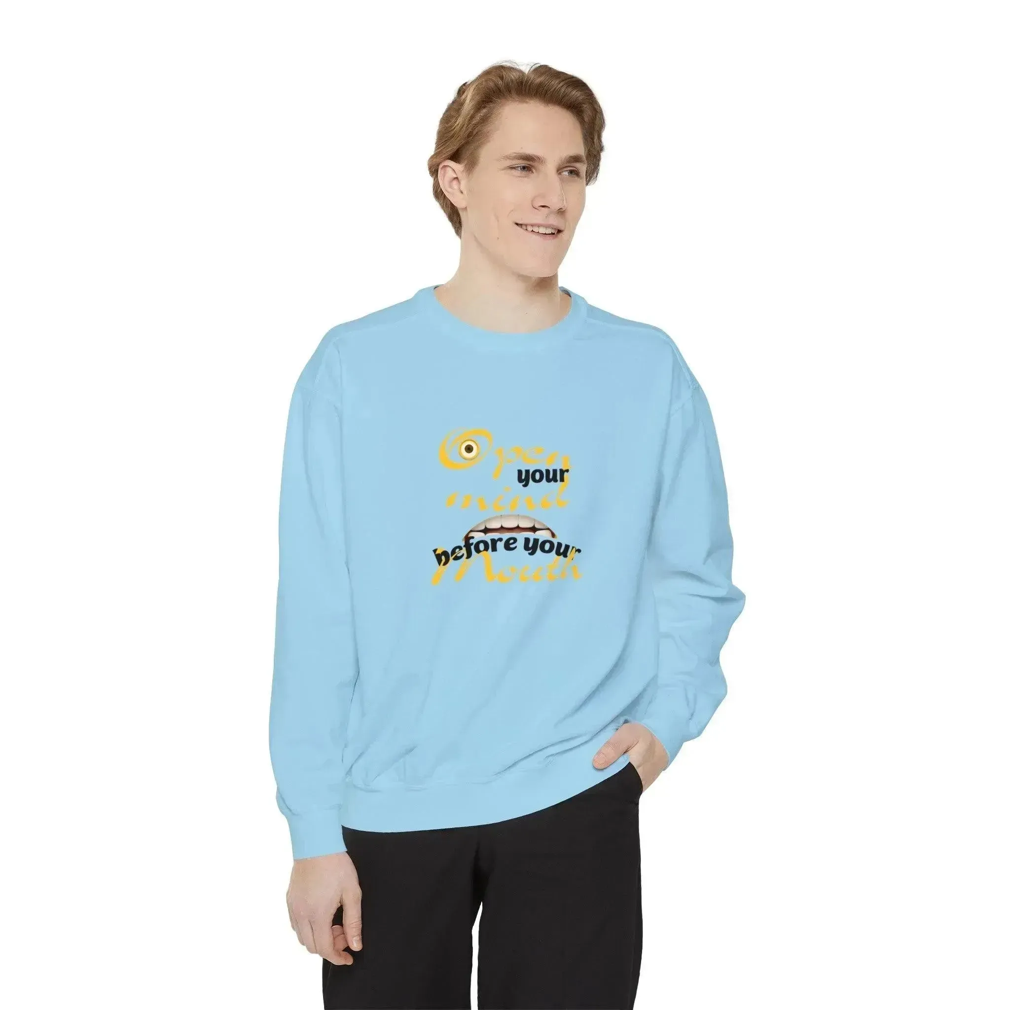 Minion Mouth and Eye Unisex Garment Dyed Sweatshirt