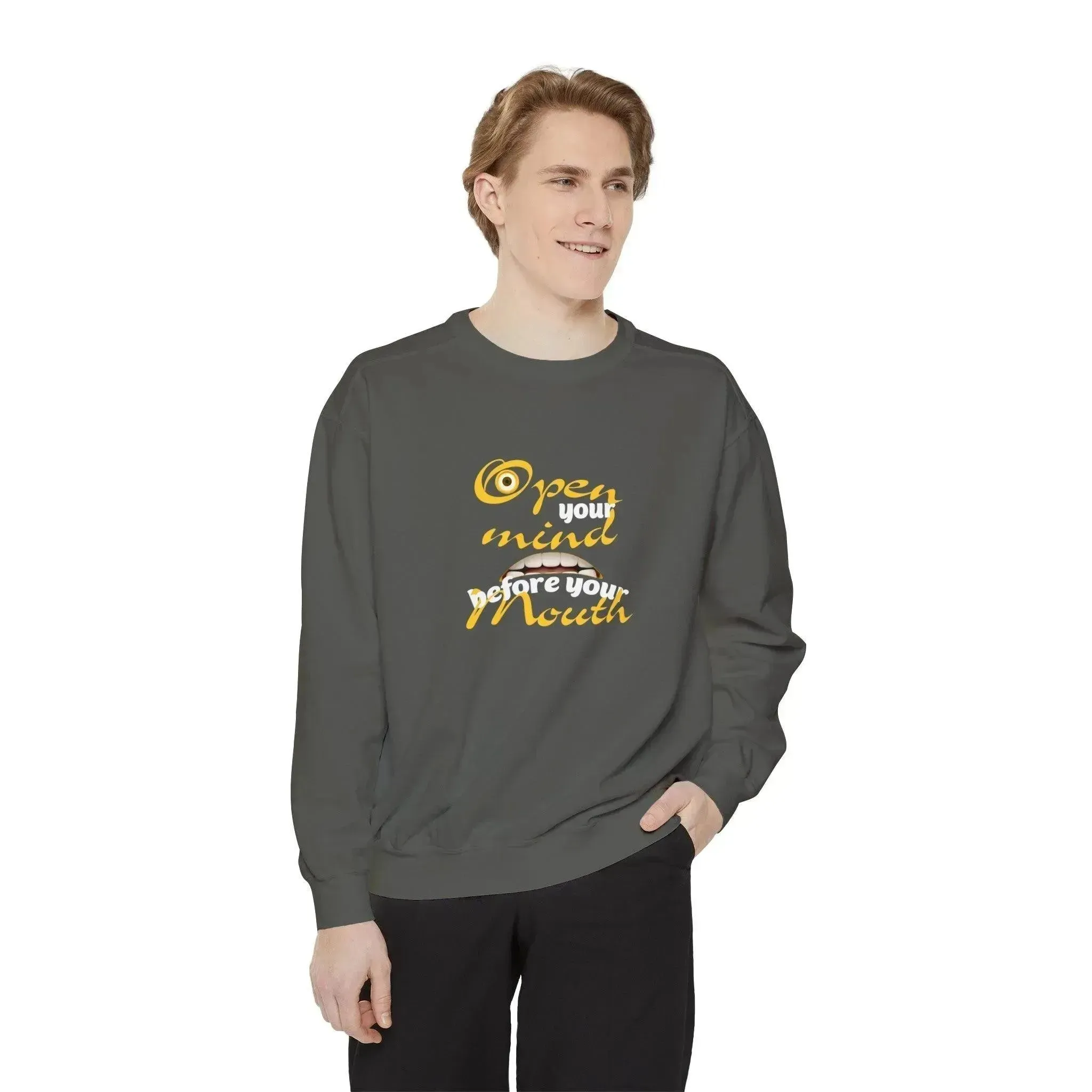 Minion Mouth and Eye Unisex Garment Dyed Sweatshirt