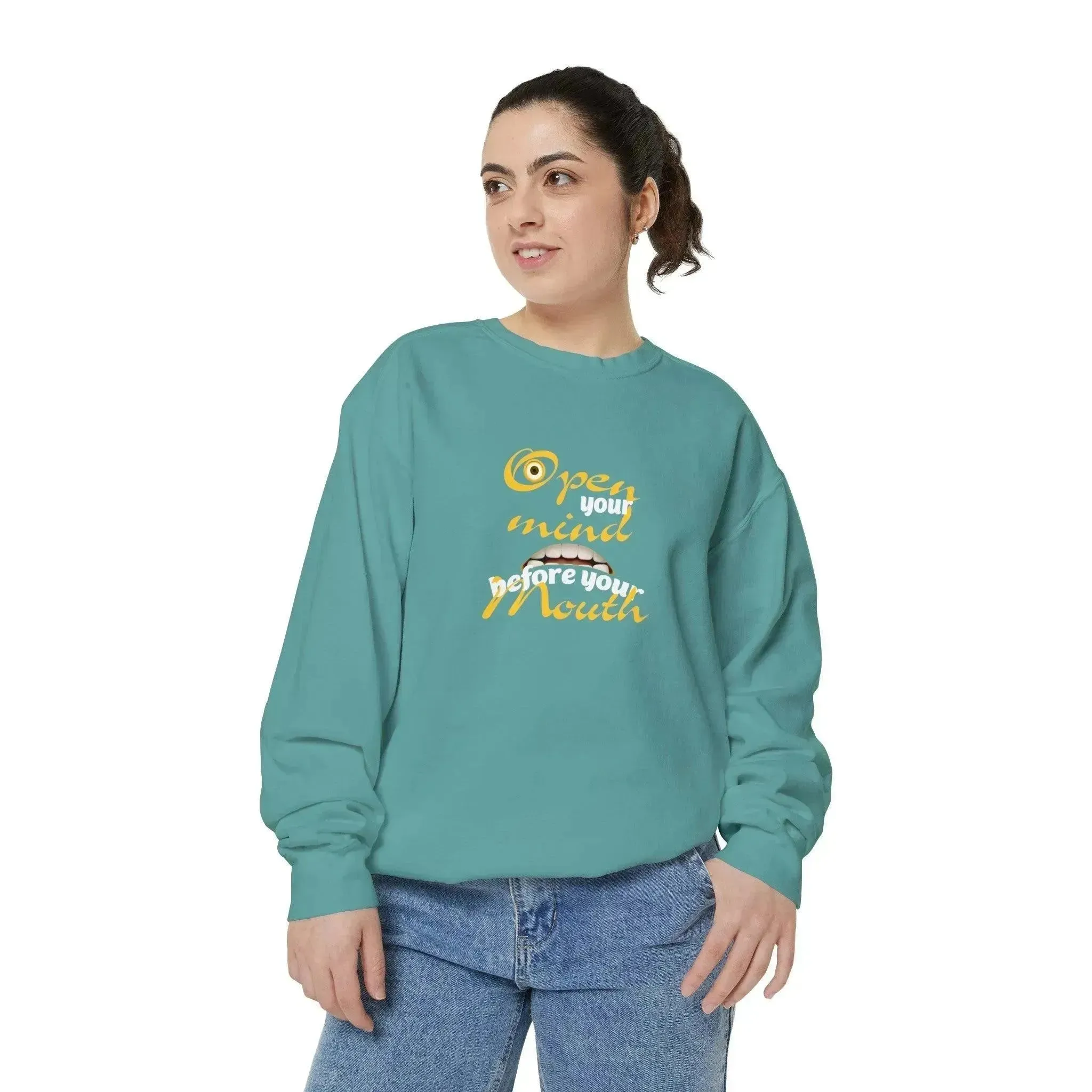 Minion Mouth and Eye Unisex Garment Dyed Sweatshirt