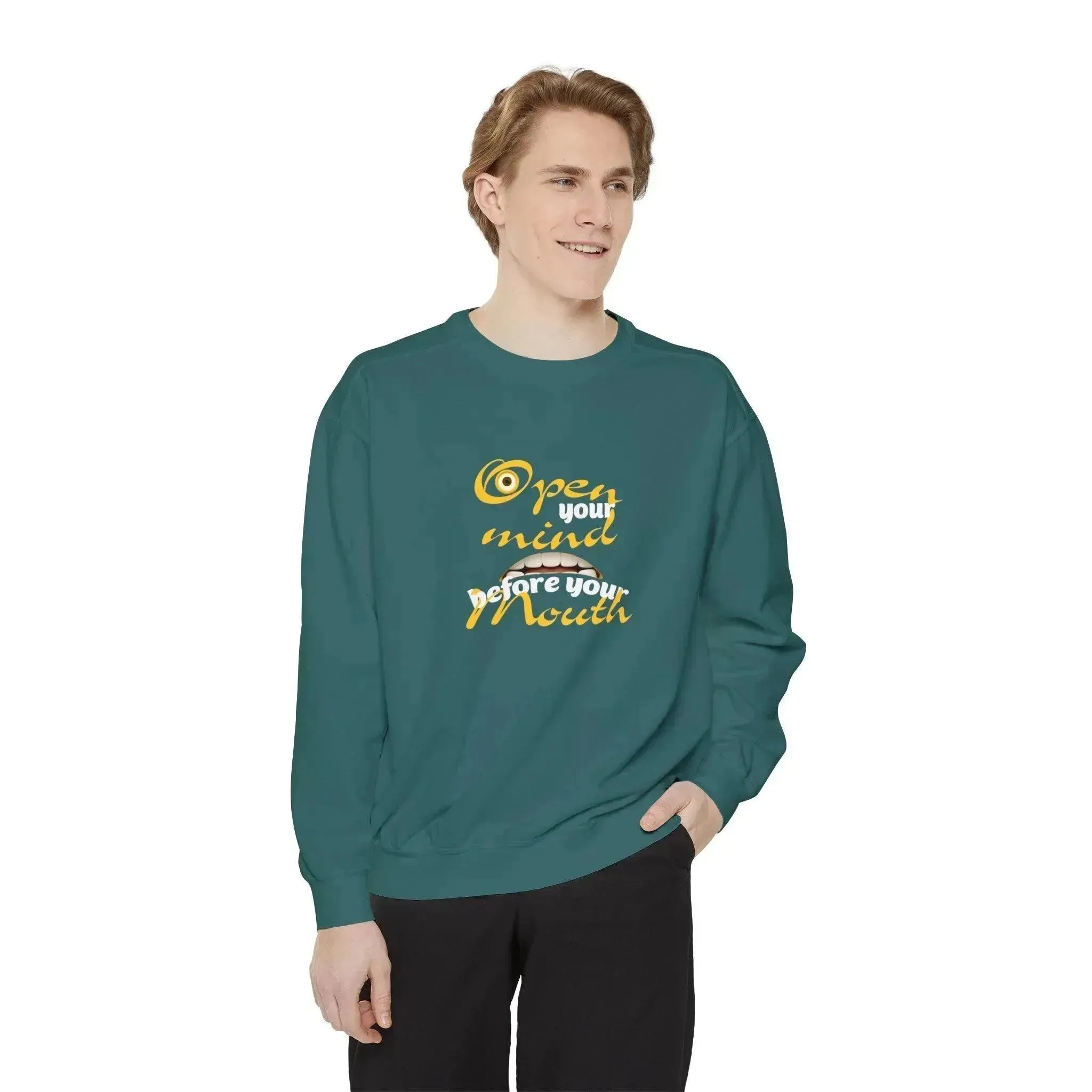 Minion Mouth and Eye Unisex Garment Dyed Sweatshirt