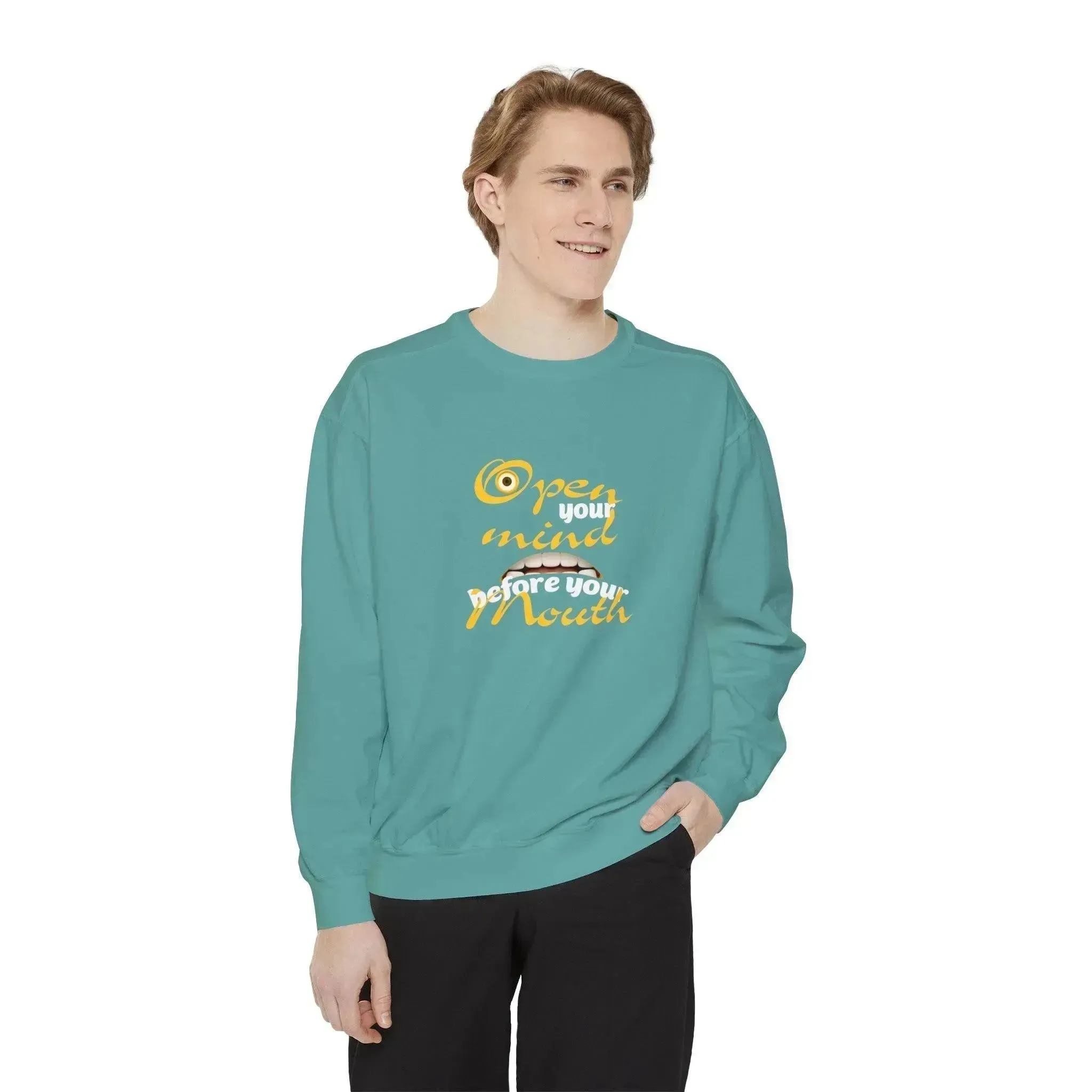 Minion Mouth and Eye Unisex Garment Dyed Sweatshirt