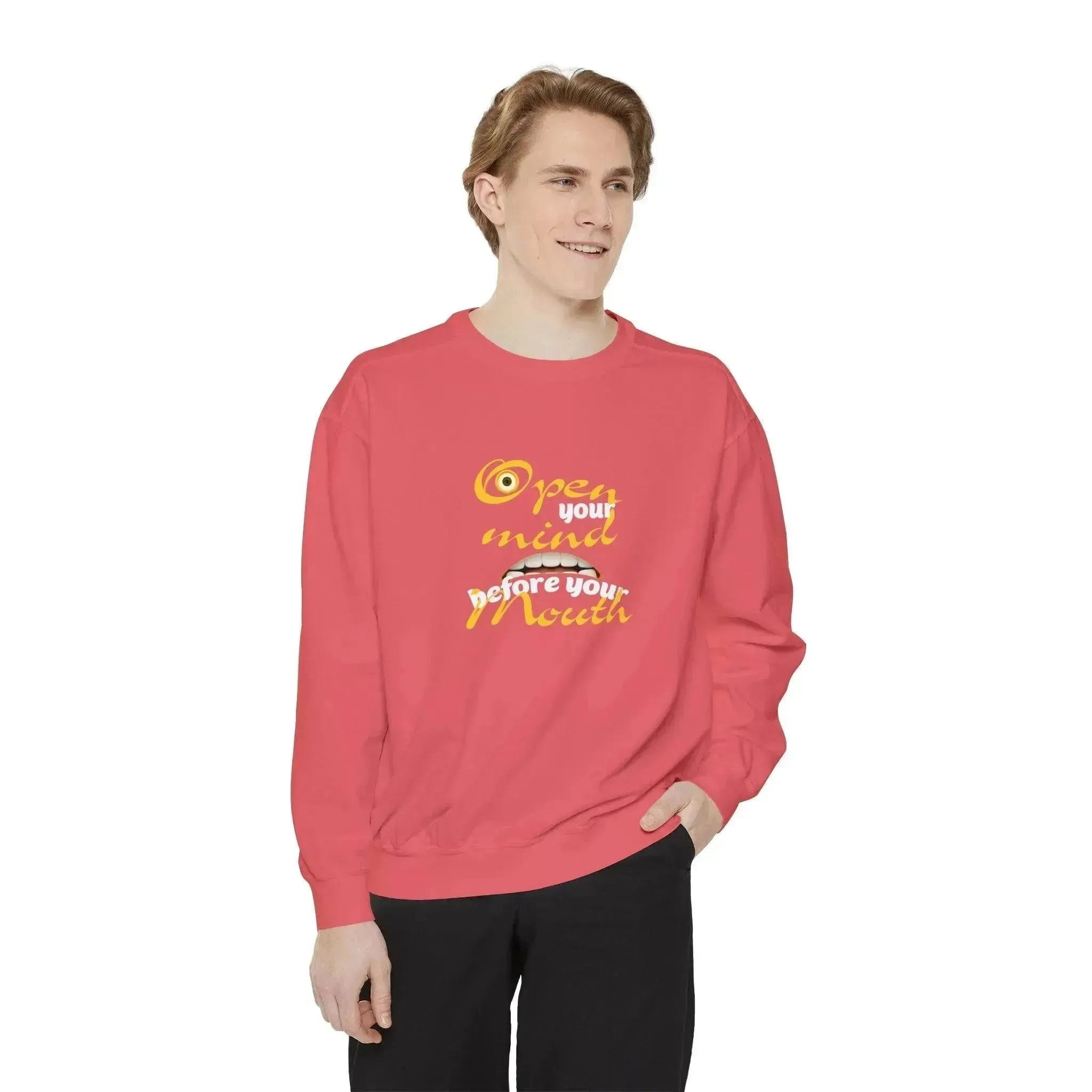 Minion Mouth and Eye Unisex Garment Dyed Sweatshirt