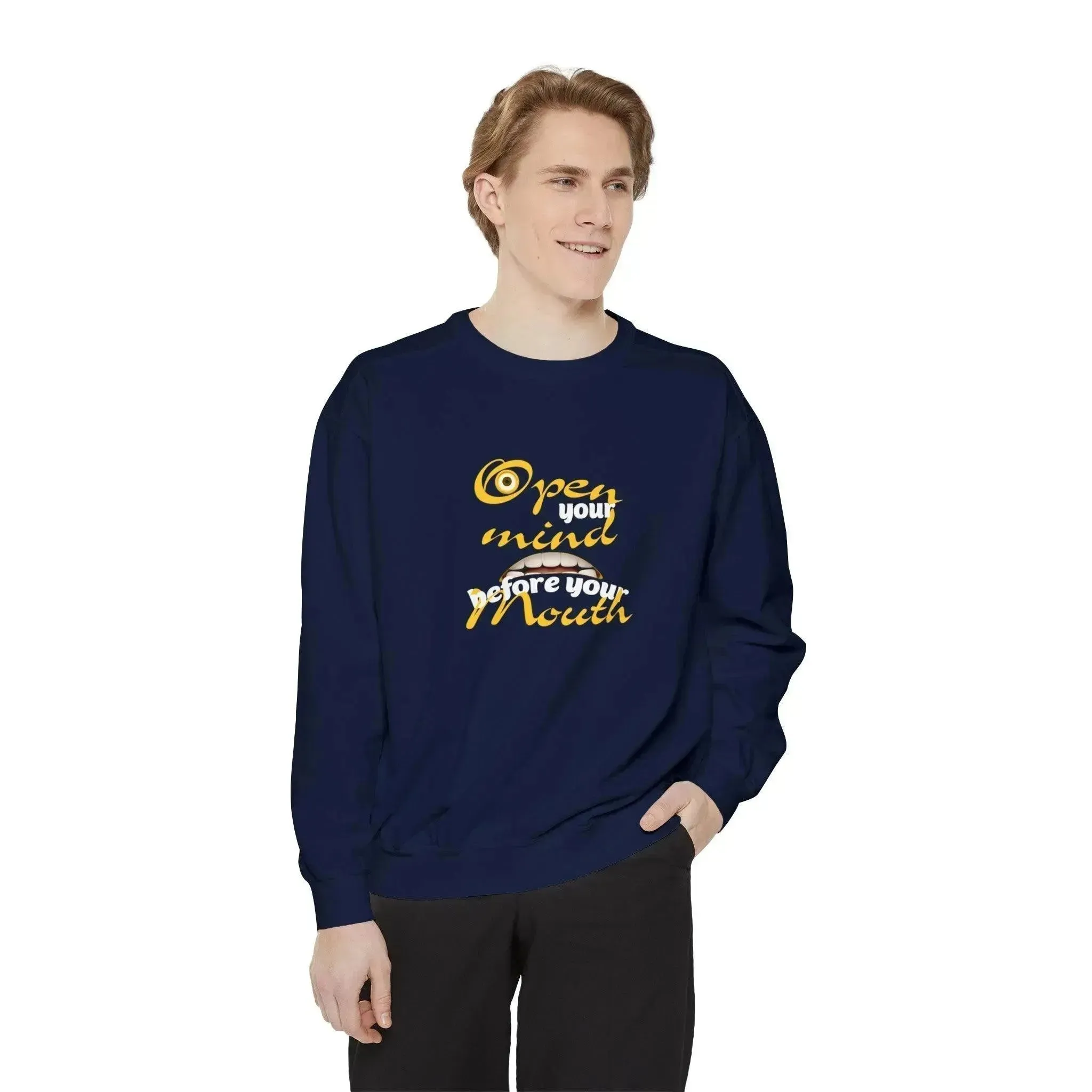 Minion Mouth and Eye Unisex Garment Dyed Sweatshirt