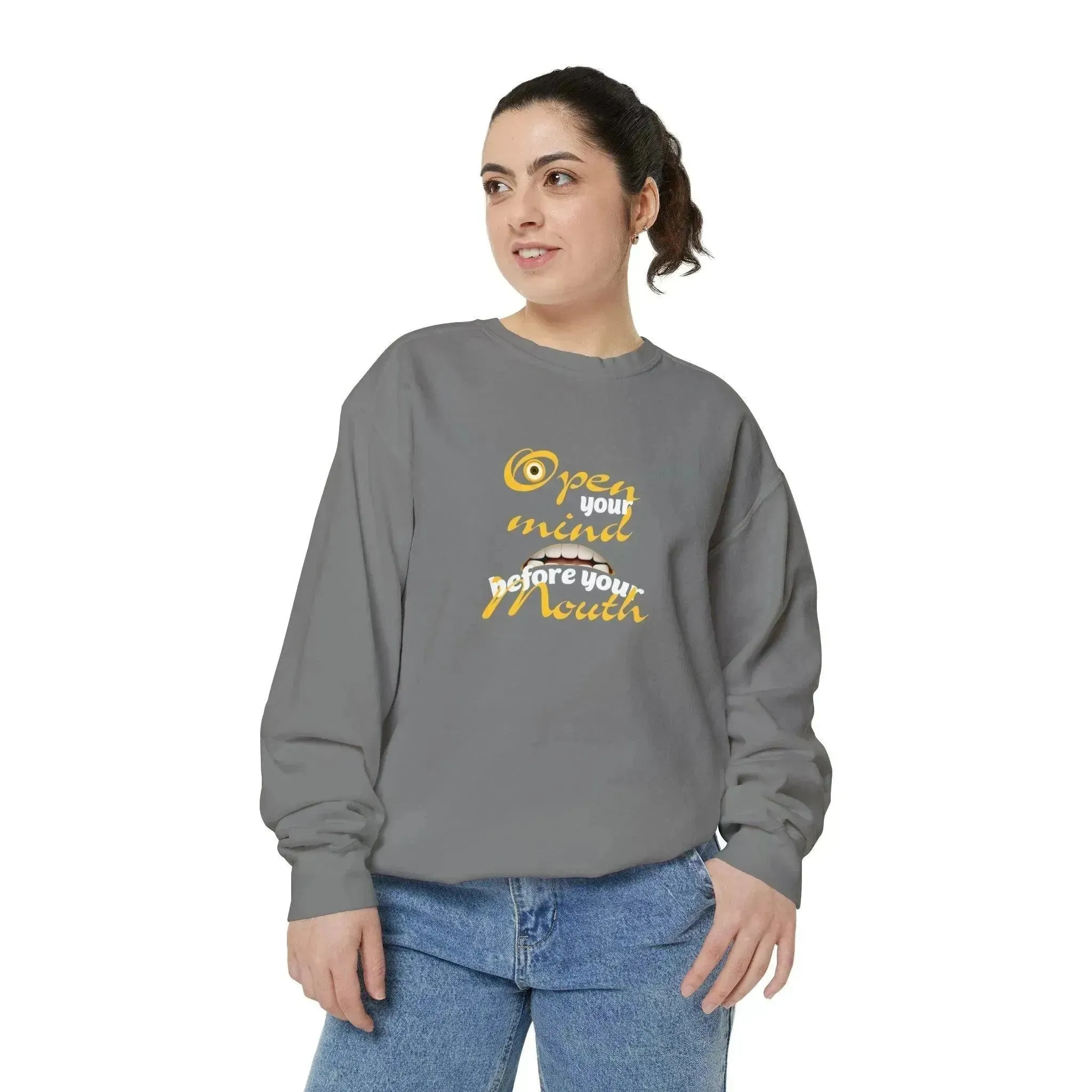 Minion Mouth and Eye Unisex Garment Dyed Sweatshirt