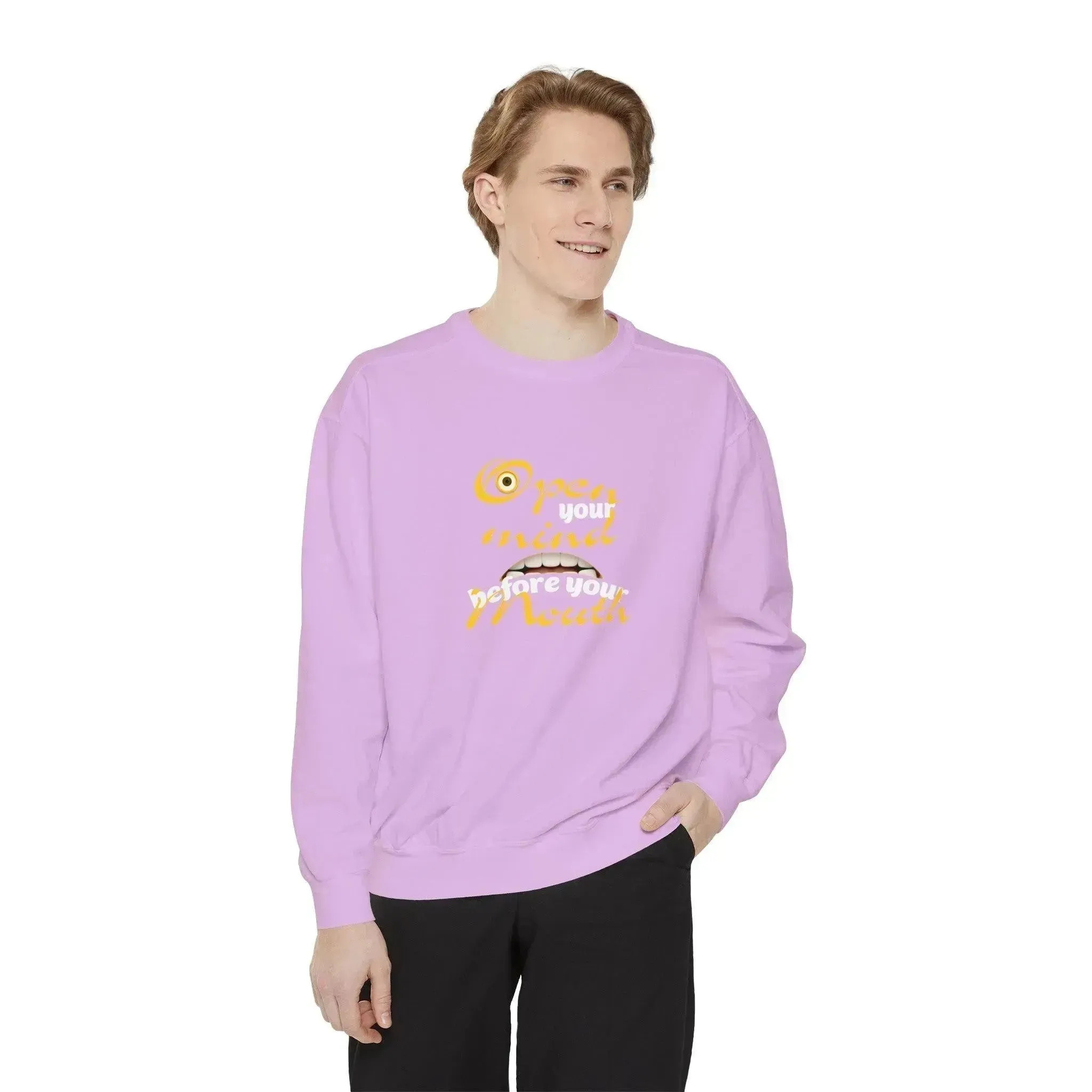 Minion Mouth and Eye Unisex Garment Dyed Sweatshirt