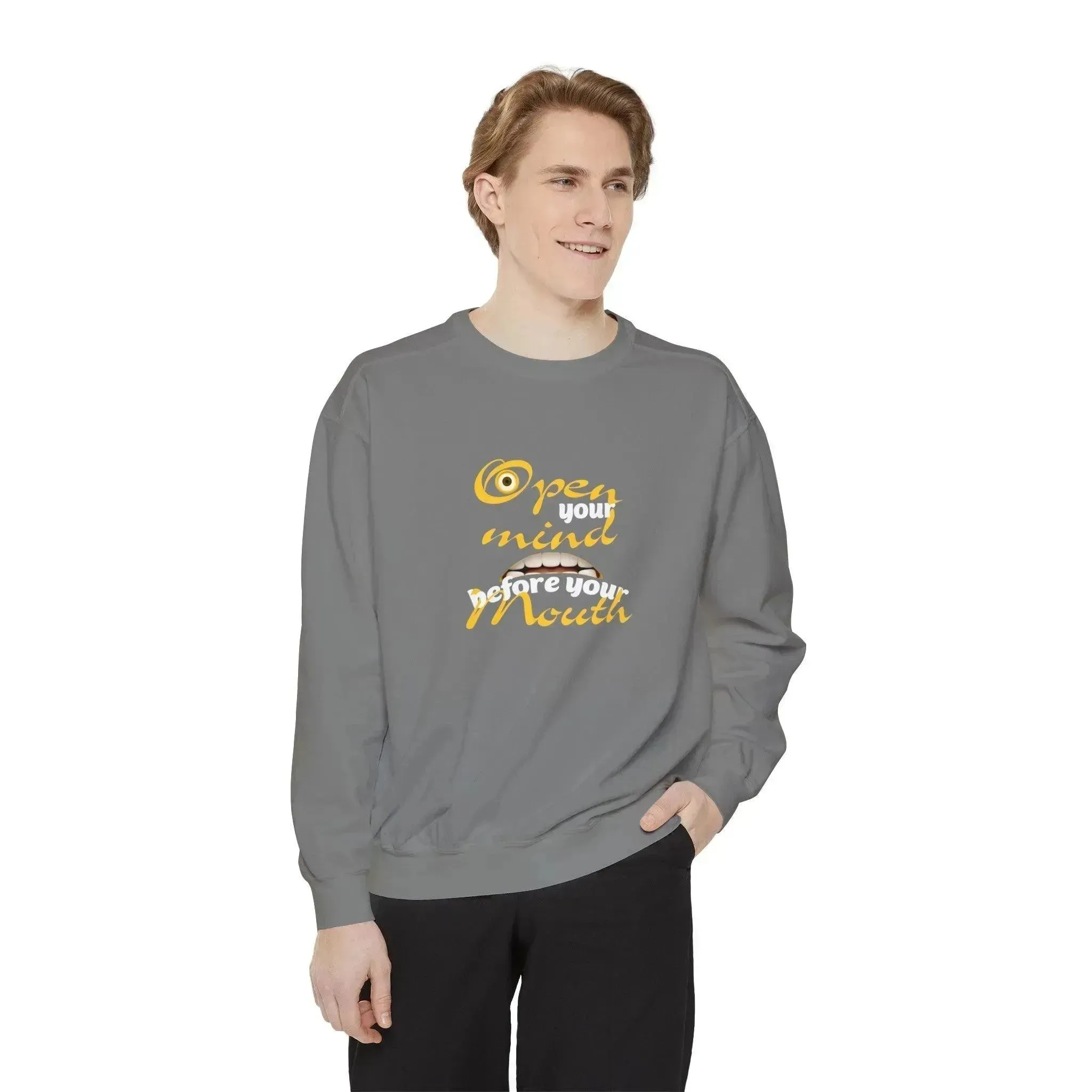 Minion Mouth and Eye Unisex Garment Dyed Sweatshirt